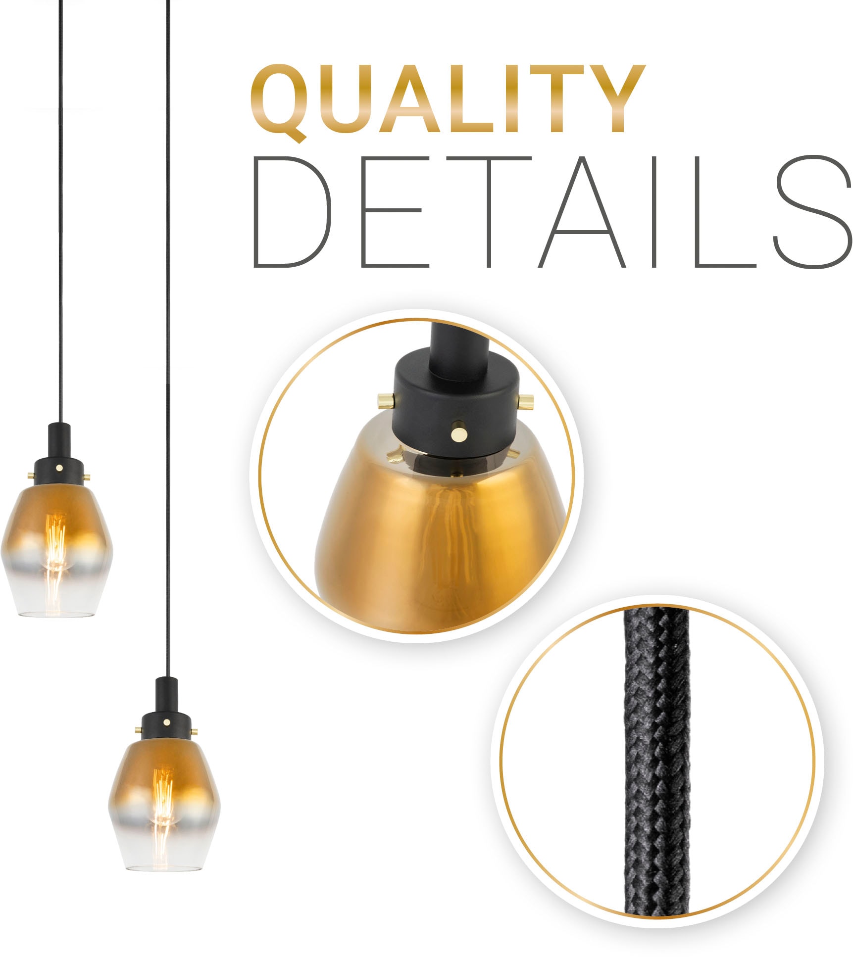 Paco Home Pendelleuchte »DORA«, Leuchtmittel E27 | ohne Leuchtmittel, Hängelampe Pendelleuche Glas Esstisch Industriell Vintage E27 Modern