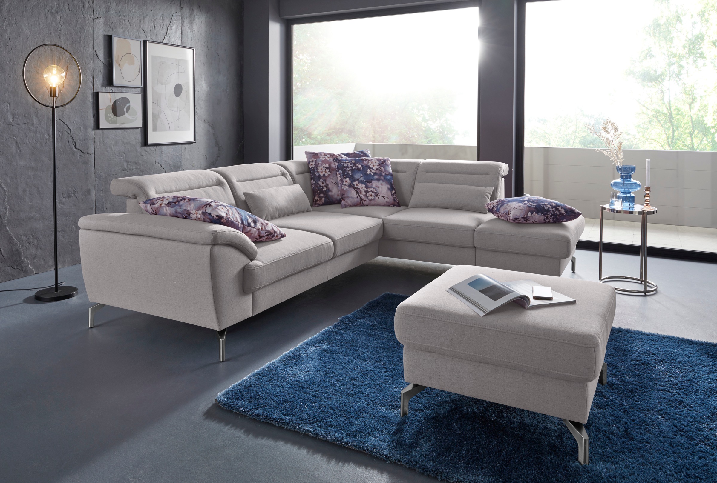 sit&more Hocker »Percy«, Fußhöhe 15cm, wahlweise mit unterschiedlichen Fußfarben