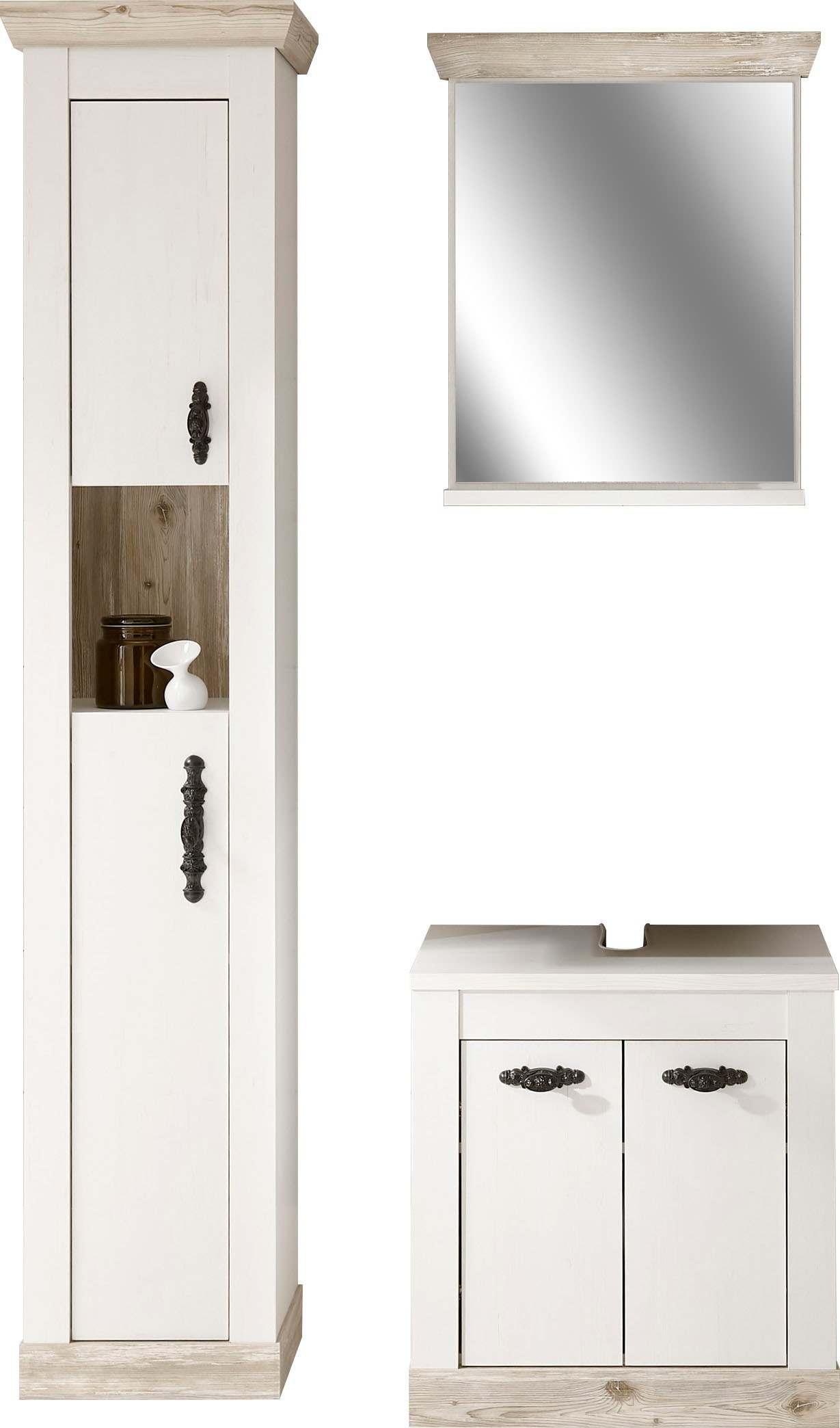 Home affaire Badmöbel-Set »Florenz, Bad im Landhausstil, 3-teiliges Badezim günstig online kaufen