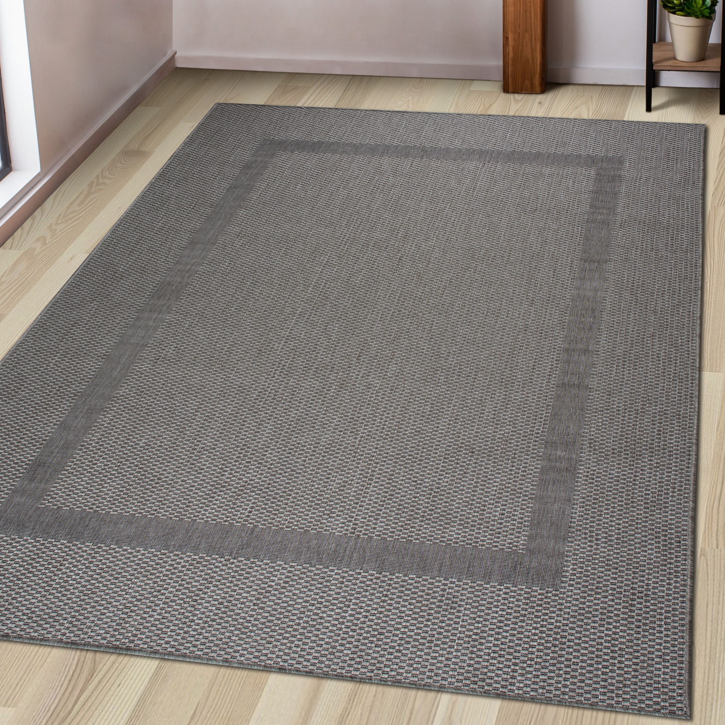 my home Teppich »Venedig Bordüre auch als Läufer erhältlich«, rechteckig, 3 mm Höhe, In- und Outdoor geeignet, Sisal-Optik, Wetterfest & UV-beständig
