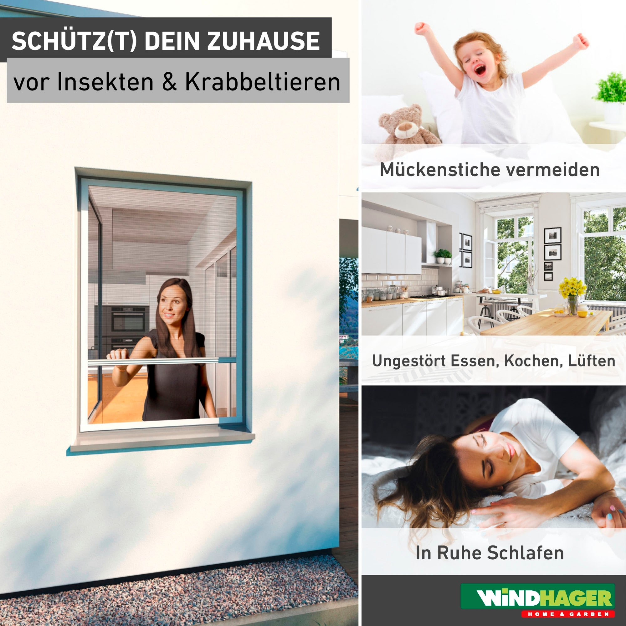 Windhager Insektenschutzplissee »Plisseefenster ULTRA FLAT«, halbtransparent, ohne Bohren, verspannt, Insektenschutz Plissee für Fenster ohne bohren, 100 x 120 cm, anthra