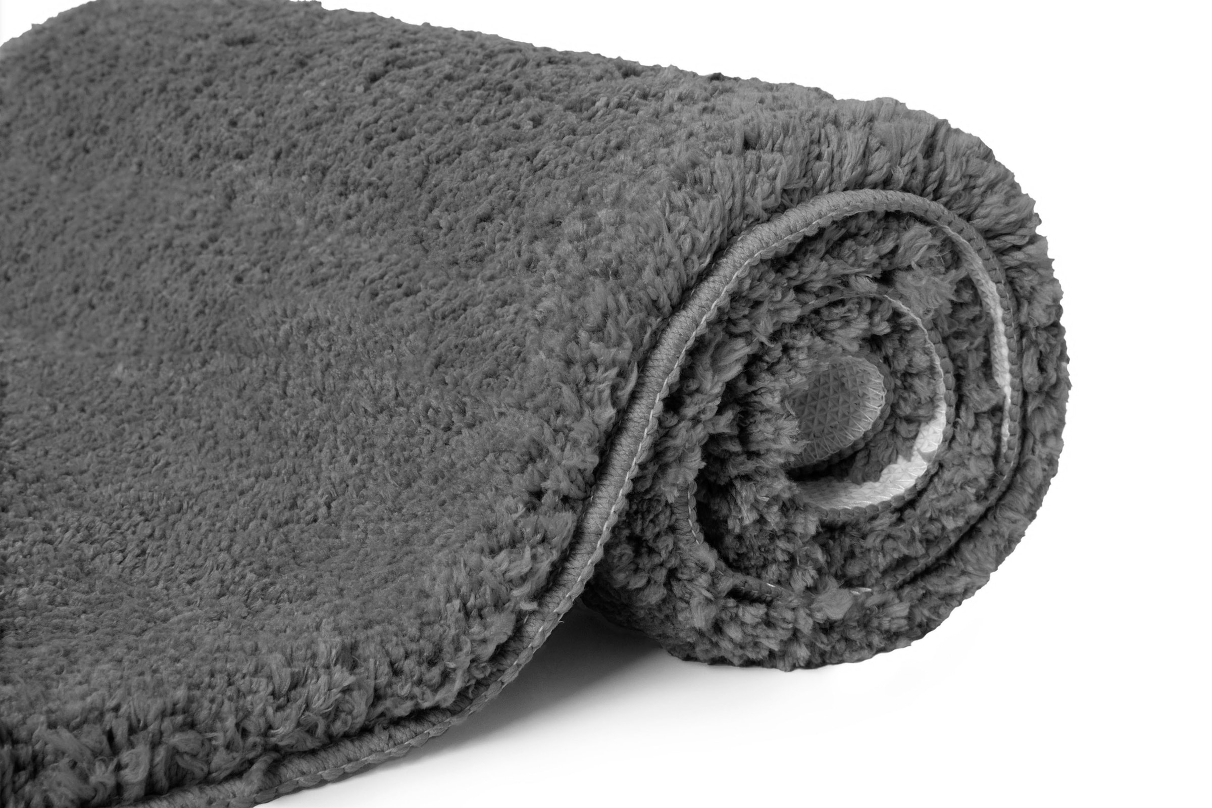 my home Badematte »Sanremo, Badvorleger, Badezimmer Teppich, sehr weich«, rutschhemmend beschichtet, fußbodenheizungsgeeignet-schnell trocknend, Badteppich, unifarben, rechteckig, rund & als 3-tlg. Set erhältlich