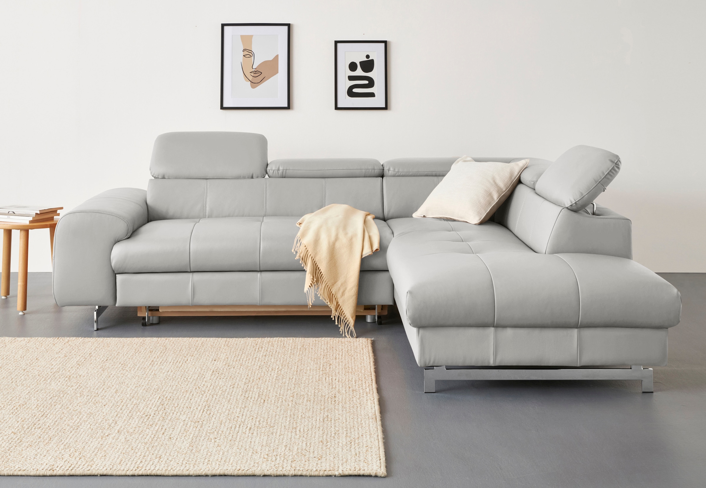 COTTA Ecksofa »Chef L-Form«, mit Kopfteilverstellung, wahlweise mit Bettfunktion