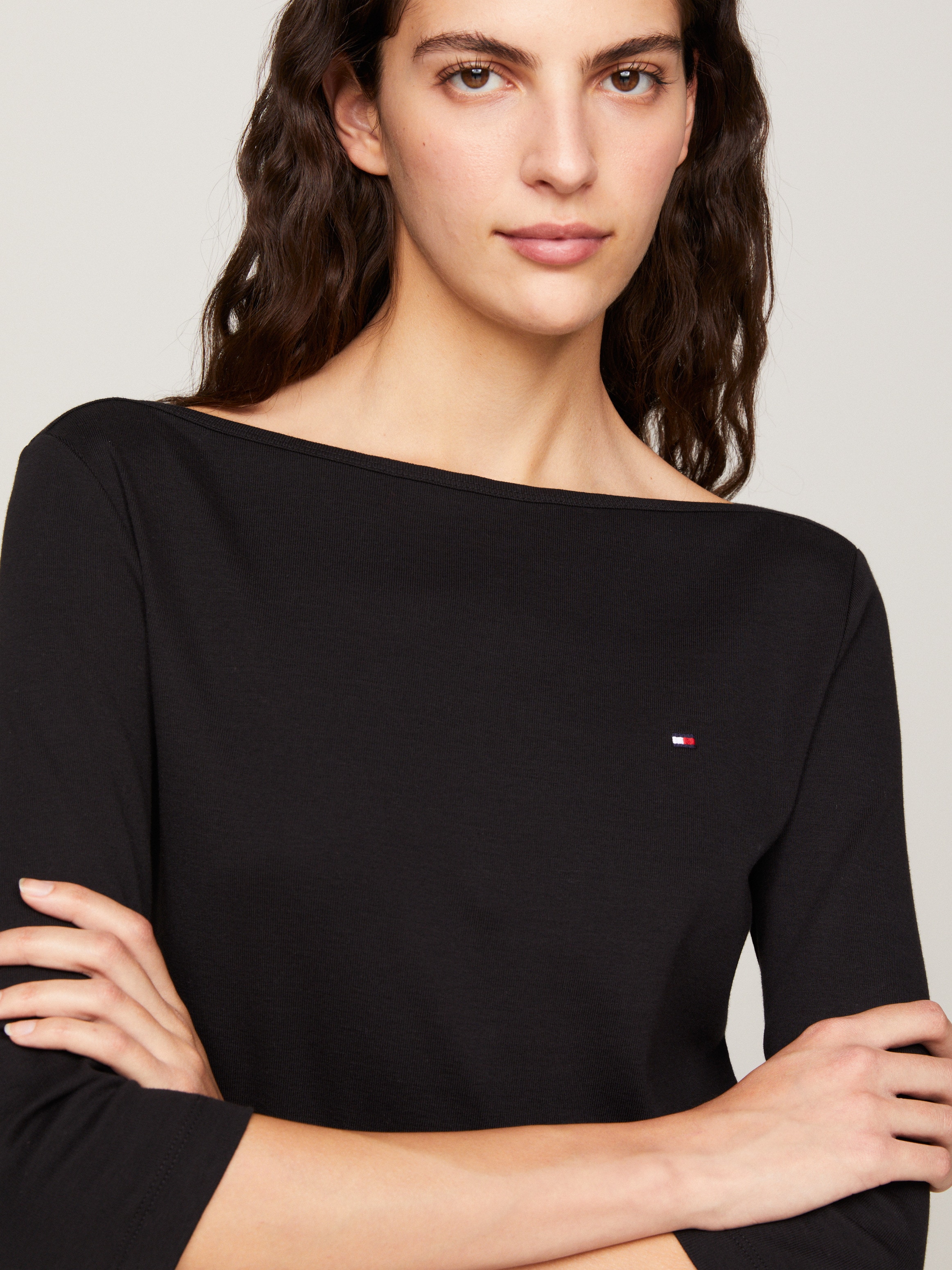 Tommy Hilfiger 3/4-Arm-Shirt »NEW CODY SLIM BOAT-NK 3/4SLV«, mit Logostickerei