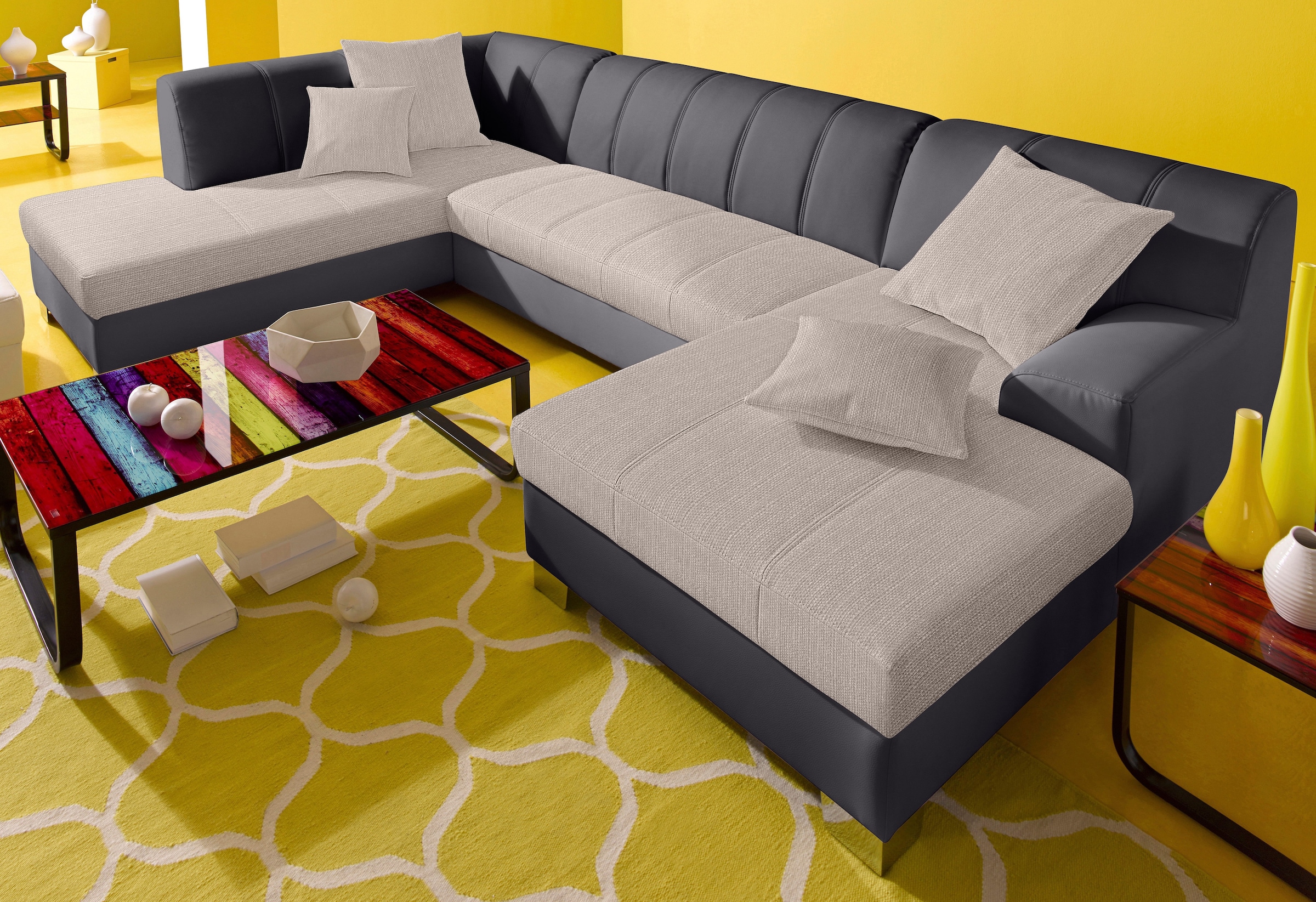 DOMO collection Wohnlandschaft »Turah moderne Steppung, incl. Zierkissen, a günstig online kaufen