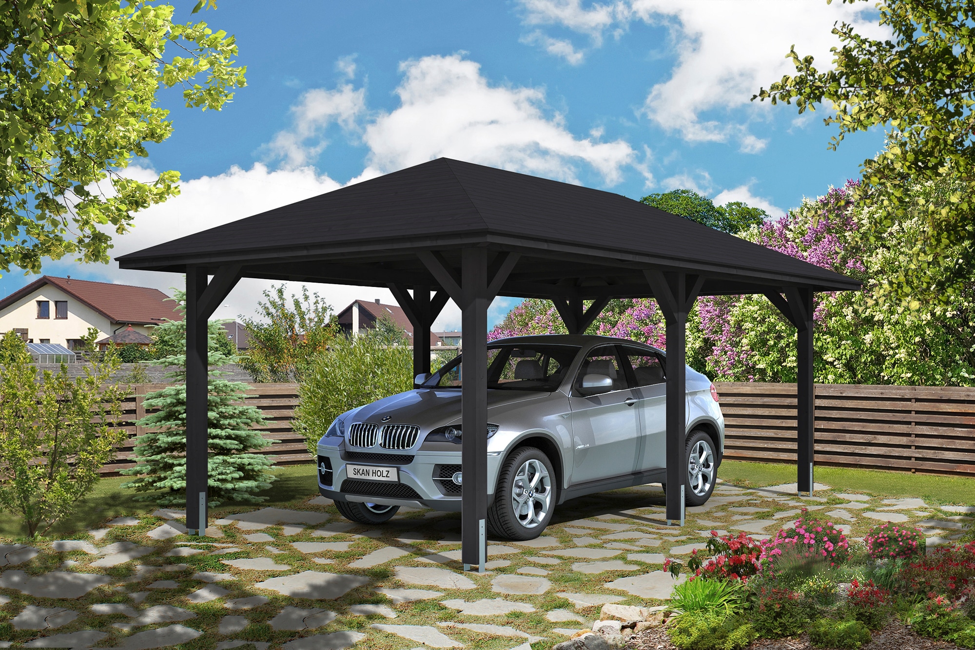 Skanholz Einzelcarport »Taunus«, Holz, 270 cm, Anthrazit