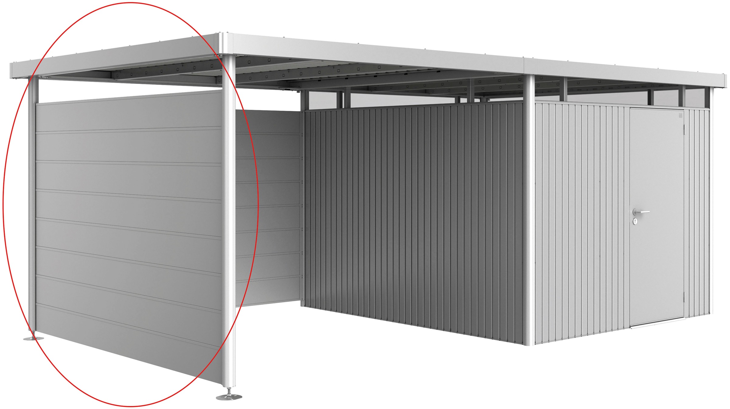 Bild von Biohort Gerätehaus-Seitenwand »HighLine«, silber-metallic