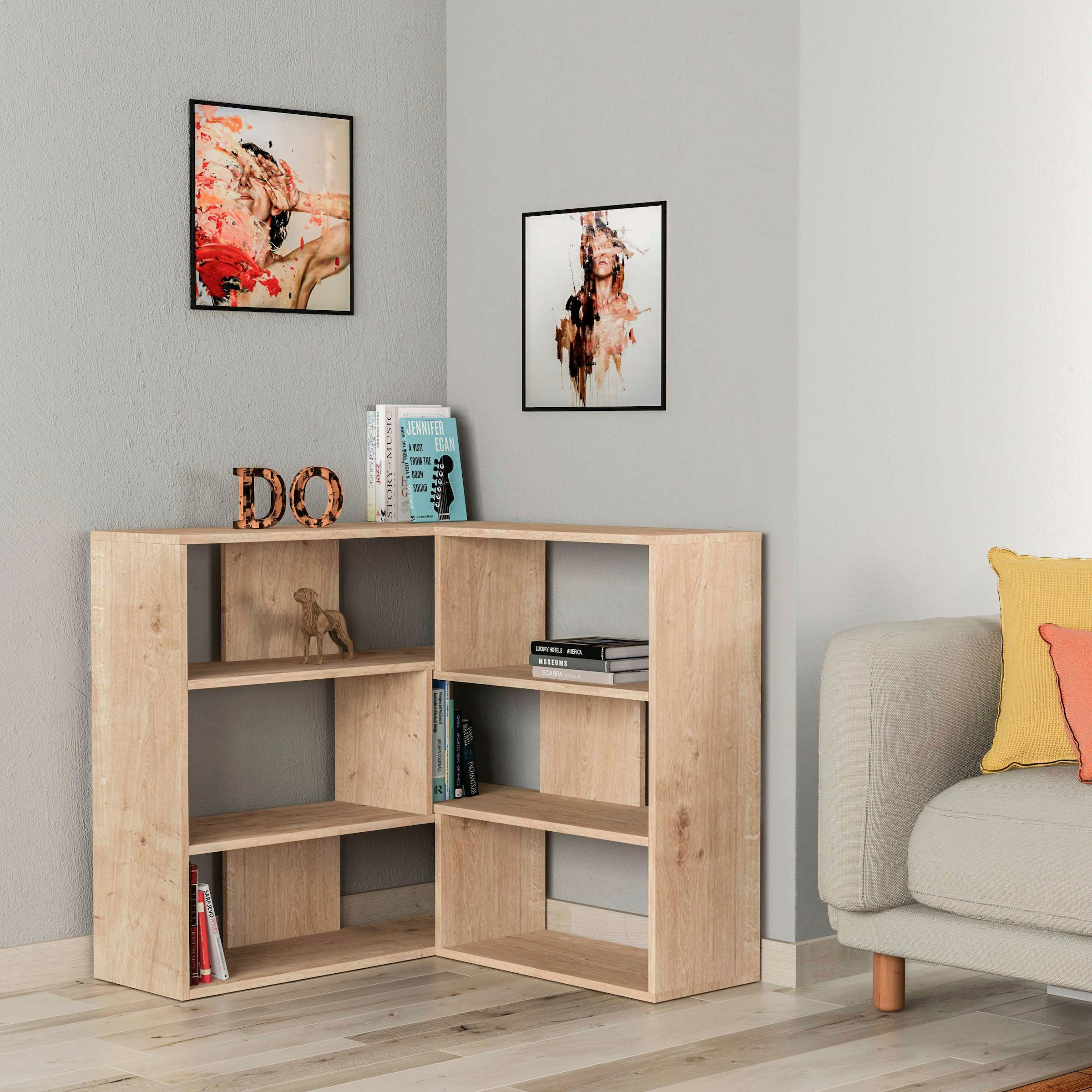 Decortie Bücherregal »Molly No.3 Bücherregal«, (Packung), Leichte Montage, Lagerung, Platzsparend