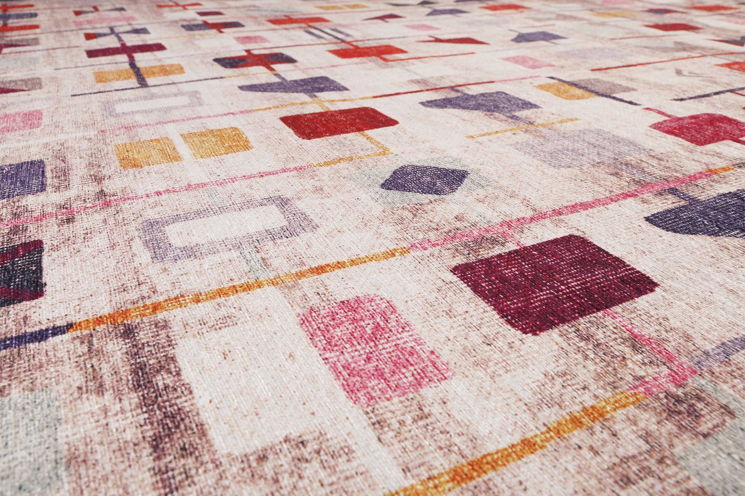 Wecon home Teppich »Monor Beach« rechteckig 6 mm Höhe Vintage, Baumwolle, Kurzflor, Wohnzimmer, Schlafzimmer, gemustert