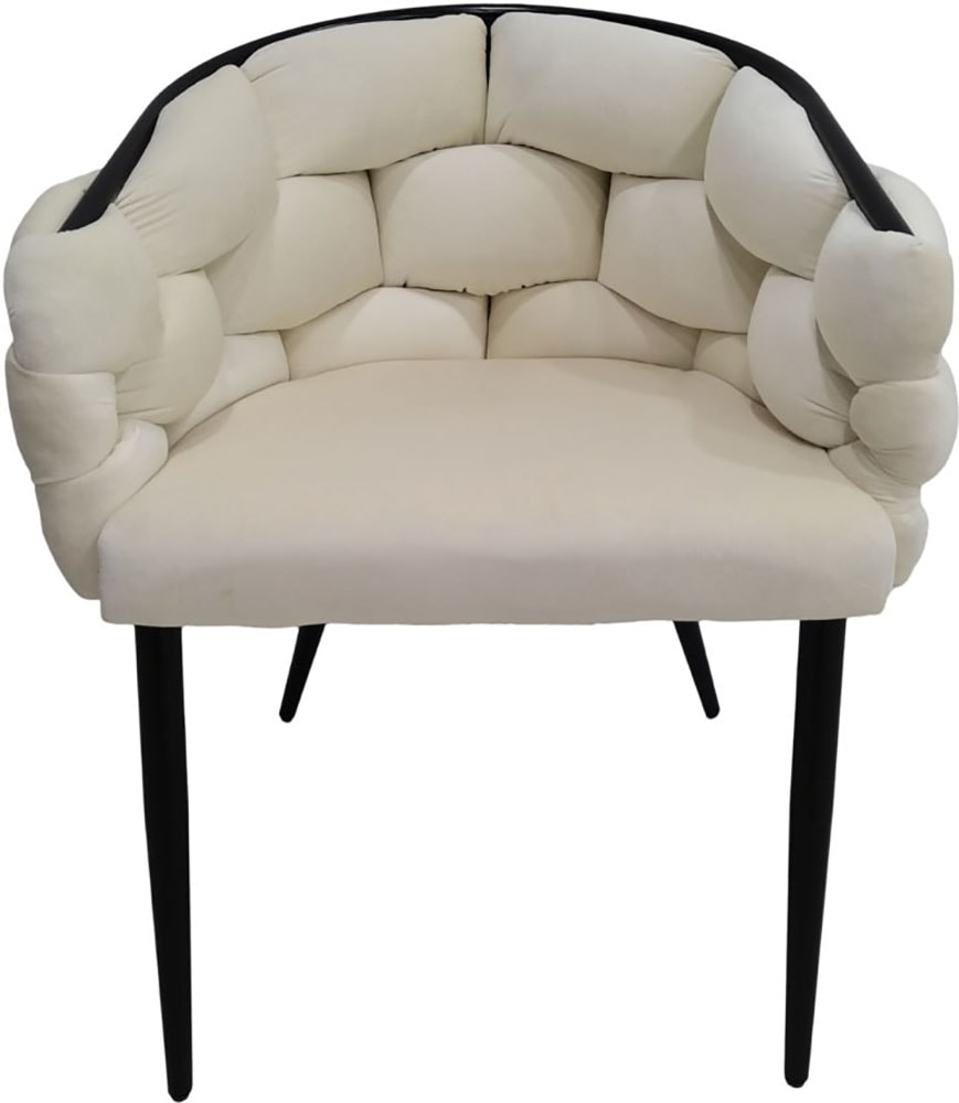 Kayoom Polsterstuhl »Stuhl Grace 125 2er-Set, Gestell aus Eisen, bequem gepolstert«, (Set), 2 St., Graziöses Design, absolutes Eye-Catcher, geflochtener Rücken