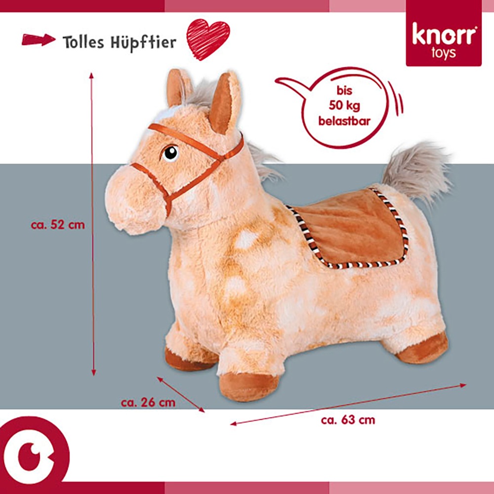 Knorrtoys® Hüpftier »Pferd beige«, inkl. Luftpumpe, mit Kuschelbezug