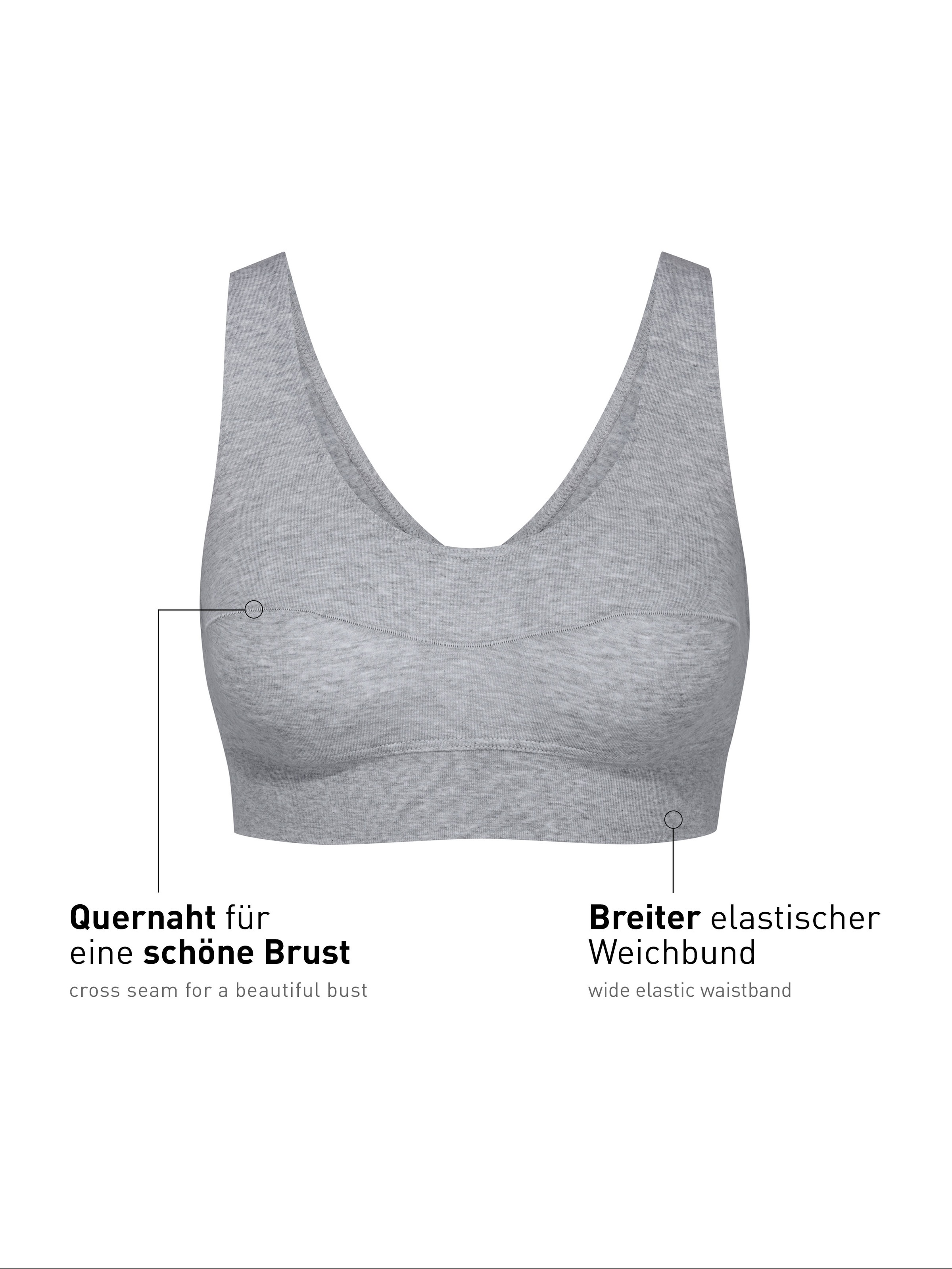 CALIDA Bustier »Elastic«, breites Unterbrustband, ohne Bügel, Baumwollmischung
