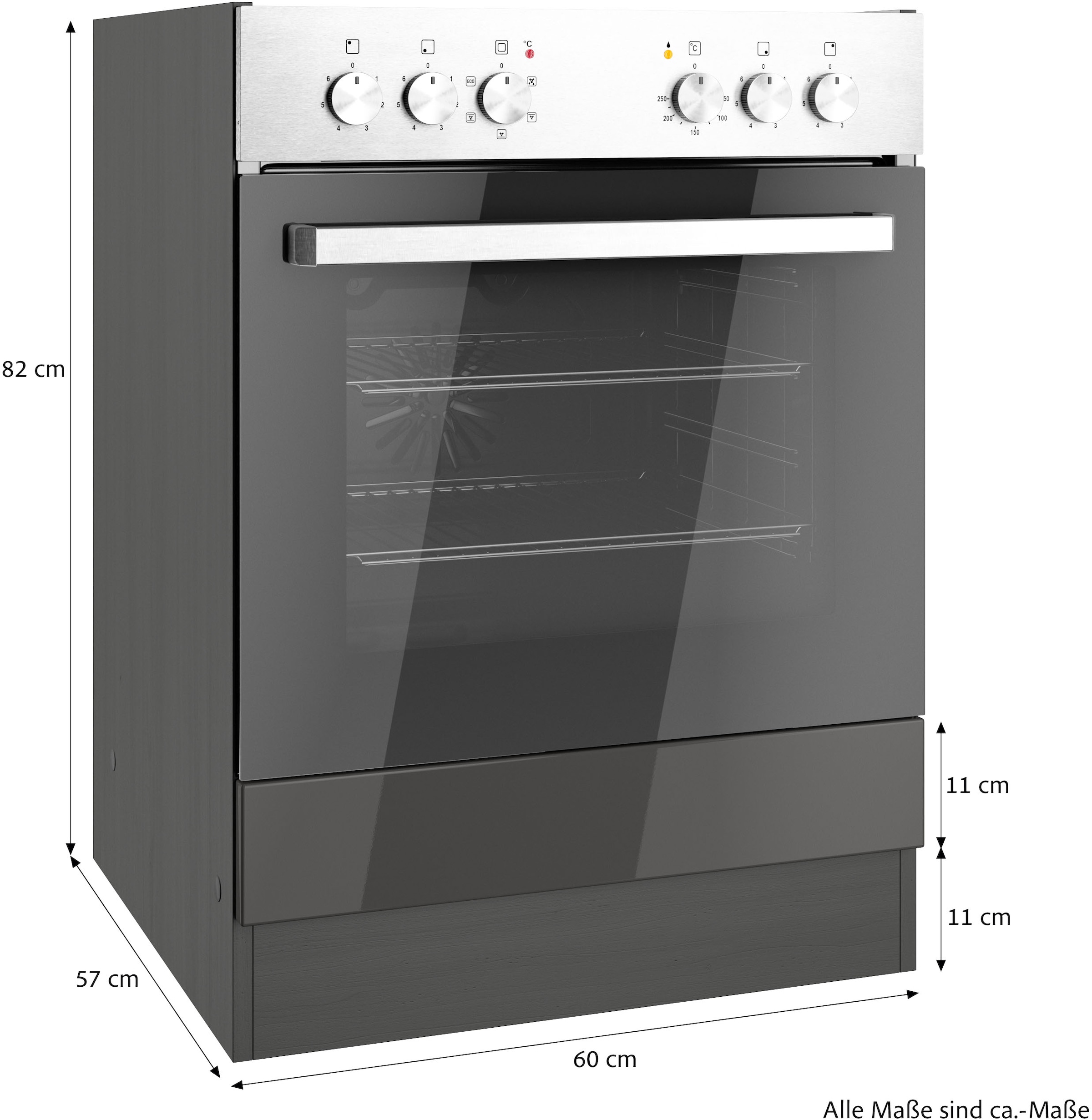 KOCHSTATION Herdumbauschrank »KS-Milan«, HELD Möbel, Herdumbauschrank 60 cm, matte oder hochglänzende Fronten