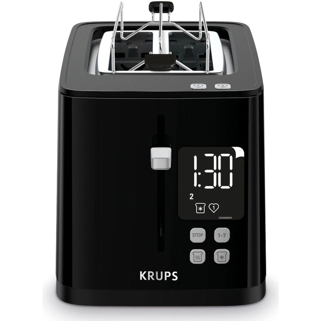 Krups Toaster »KH6418 Smart'n Light«, 2 kurze Schlitze, 800 W, Digitaldisplay, 7 Bräunungsstufen, automatische Zentrierung des Brots