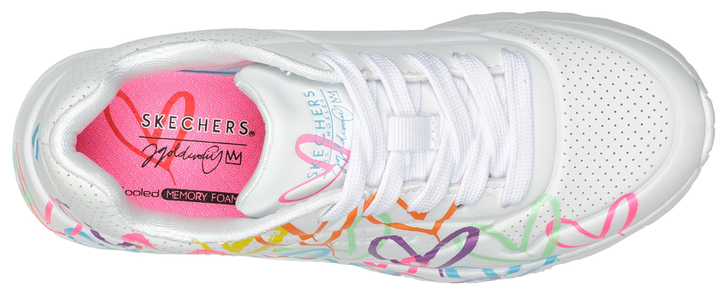 Skechers Sneaker »JGoldcrown: Uno Lite - Spread the Love«, Chunky Sneaker, Pleatausneaker, Retro Sneaker mit allover Print