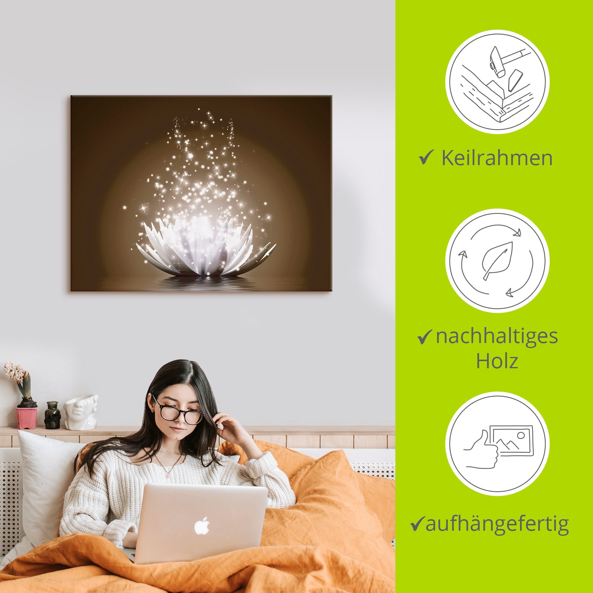 Artland Wandbild »Magie der Lotus-Blume«, Blumen, (1 St.), als Leinwandbild, Poster, Wandaufkleber in verschied. Größen