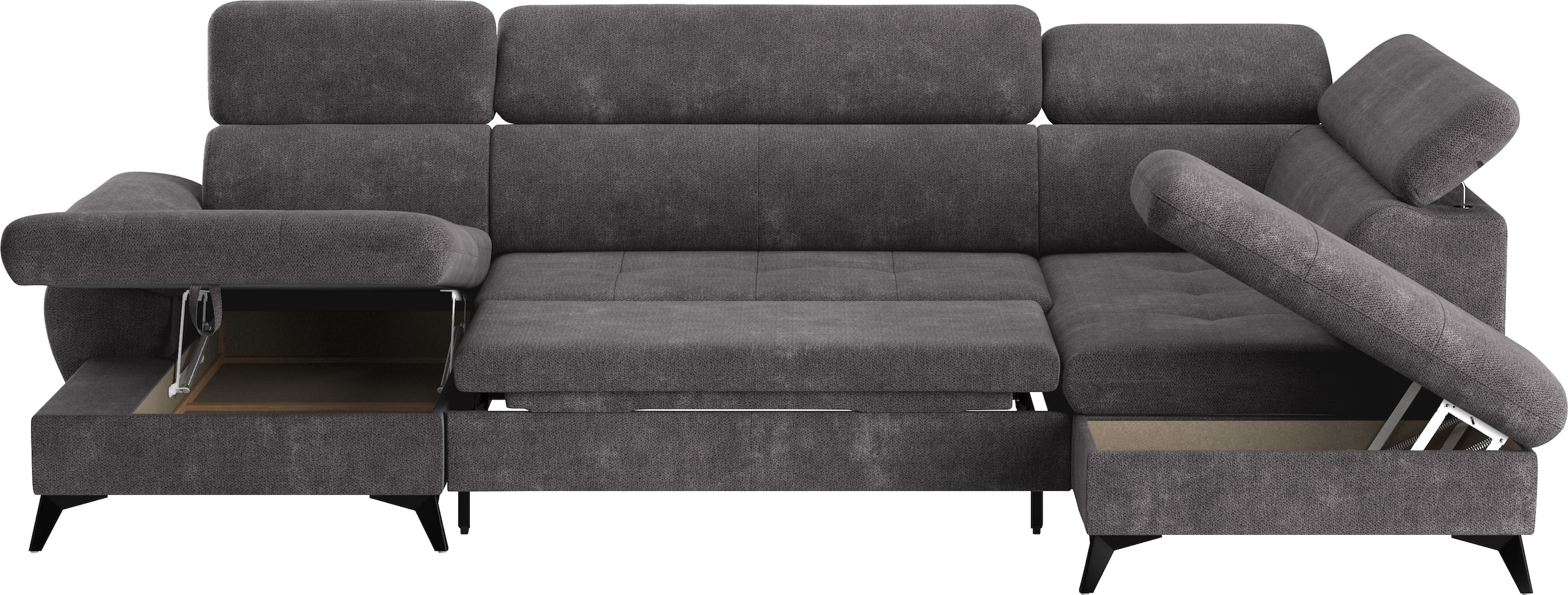 COTTA Wohnlandschaft »Hudson U-Form«, mit Kopfteilverstellung, wahlweise mit Bettfunktion & Bettkasten