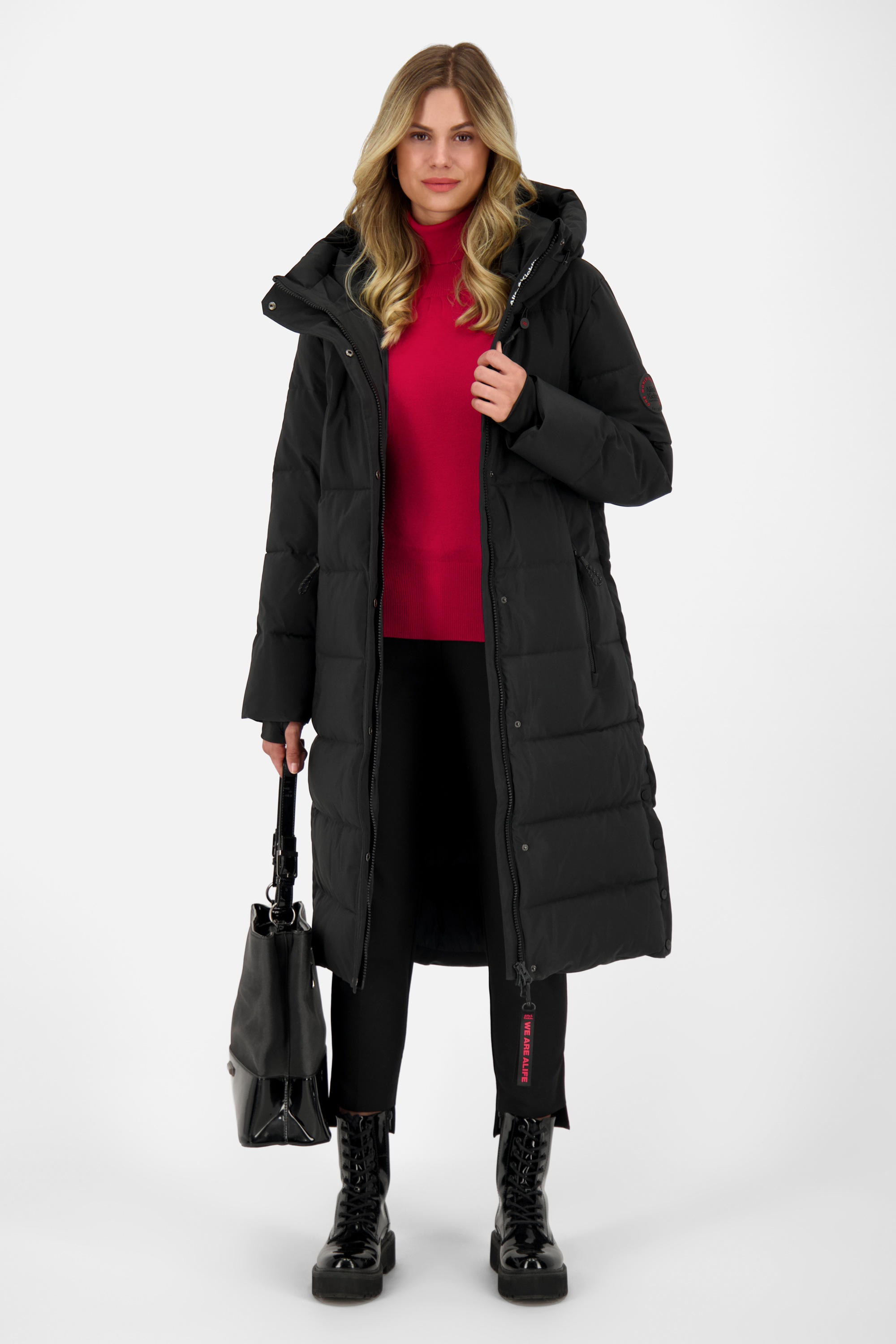 Alife & Kickin Steppjacke »Damen KatiaAK A«, mit Kapuze, Langer Wintermantel mit großer Kapuze und regulierbarer Beinfreiheit