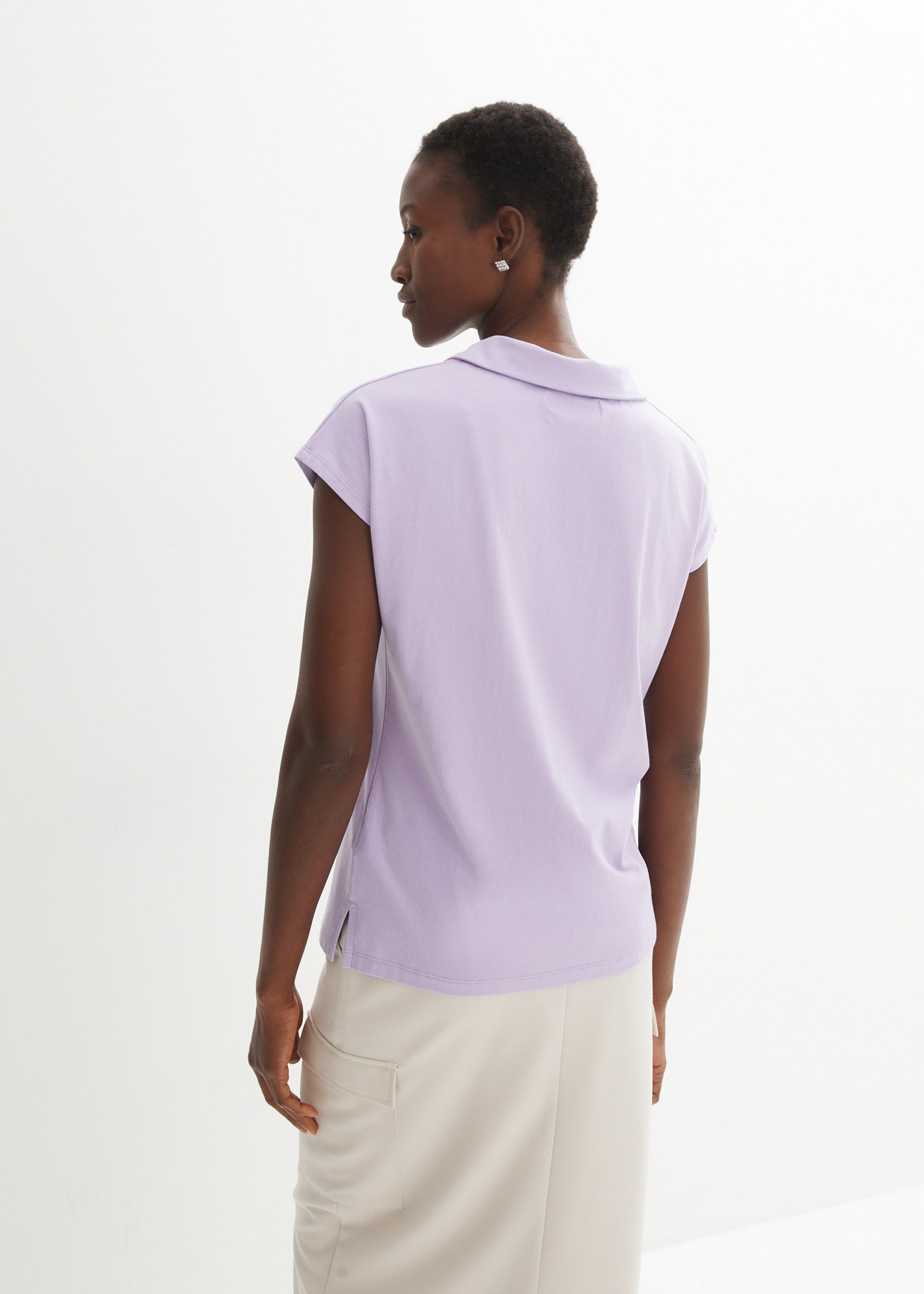 bonprix T-Shirt Regular Fit Passform, Kurzarm, offener Polokragen