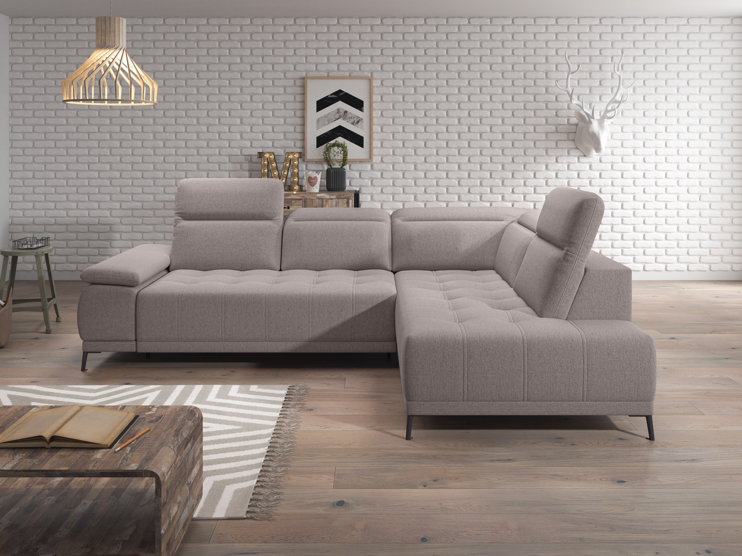 WERK2 Ecksofa »Focus-L, elektrisch erweiterbare Sitztiefe um ca. 30 cm, L-F günstig online kaufen