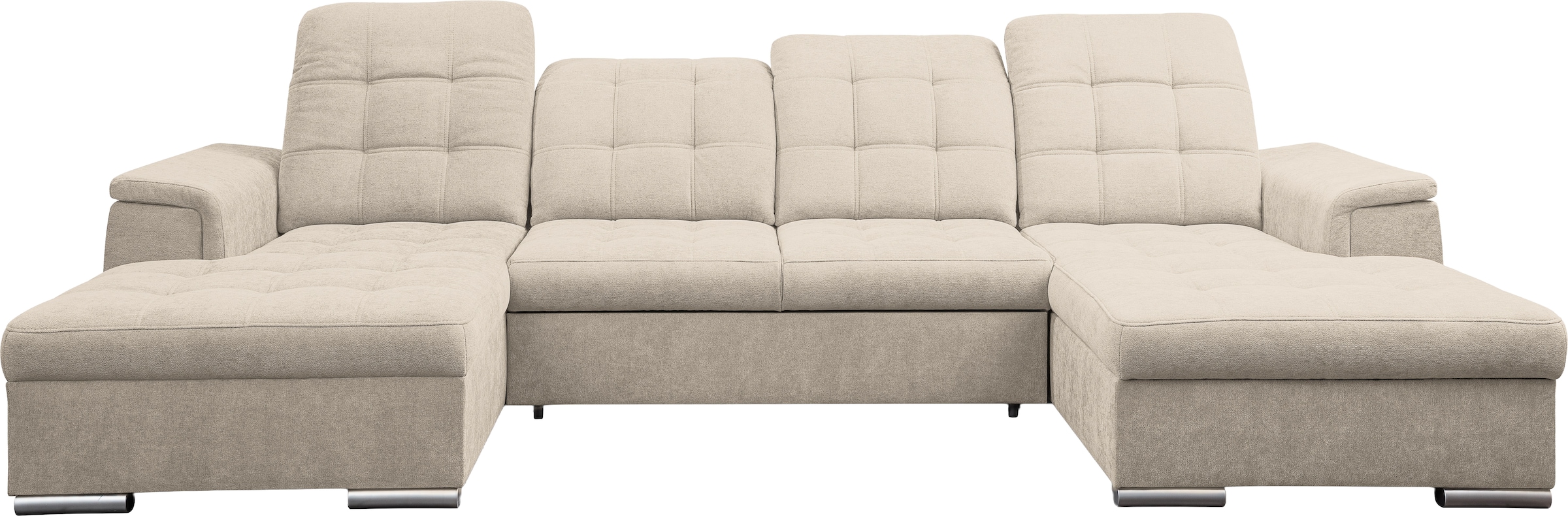 WERK2 Wohnlandschaft »Napoli« verstellbare Kopfteile, mit Schlaffunktion und Bettkasten