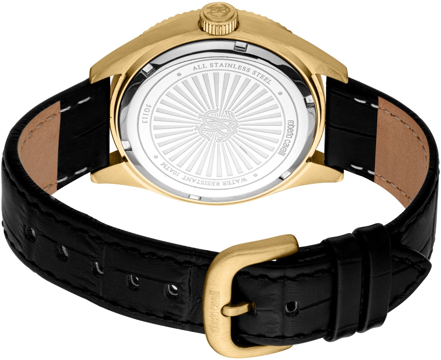 roberto cavalli Quarzuhr »Uomo Classico III« Armbanduhr, Herrenuhr, Lederarmband, analog, Tag