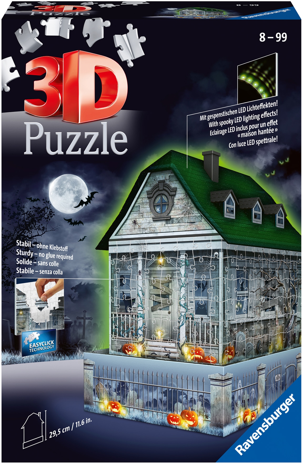Ravensburger 3D-Puzzle »Gruselhaus bei Nacht«, mit gespenstischen LED-Effekten; FSC® - schützt Wald - weltweit