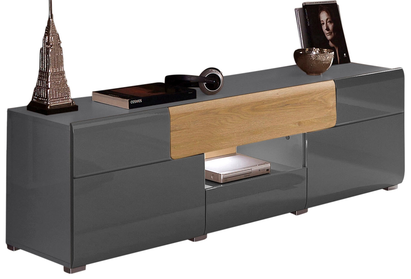 INOSIGN Lowboard »Toledo,Breite 159cm, trendige TV-Schrank mit dekorative Fräsungen«, TV-Board ohne Beleuchtung, TV-Kommode mit viel Stauraum