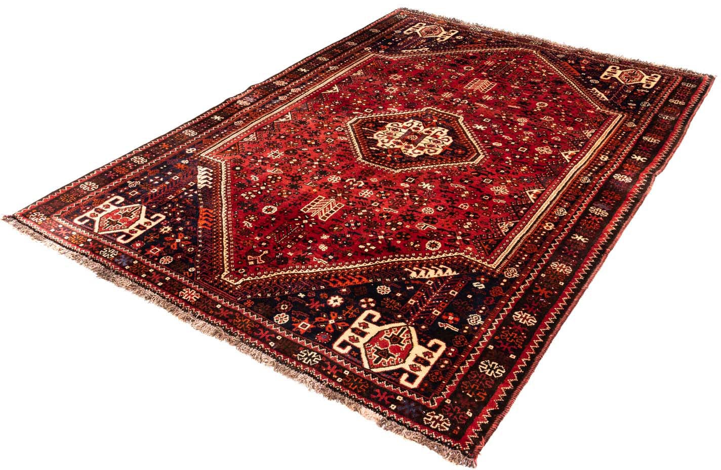 morgenland Wollteppich »Shiraz Medaillon 210 x 145 cm«, rechteckig, 1 mm Hö günstig online kaufen