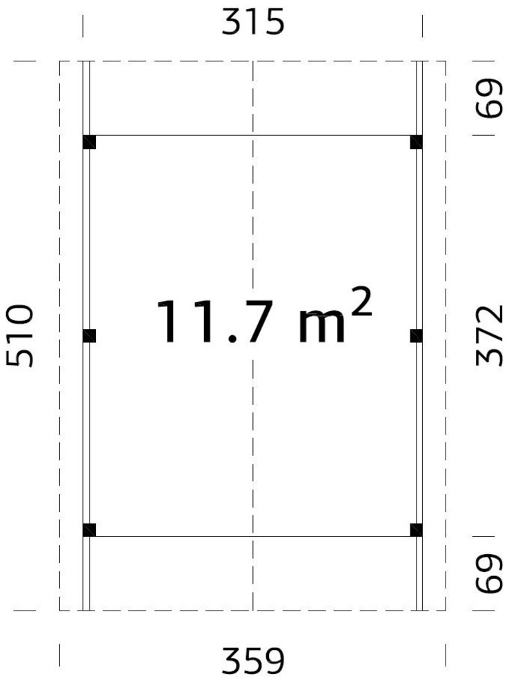 Palmako Einzelcarport »Robert«, Holz, weiß