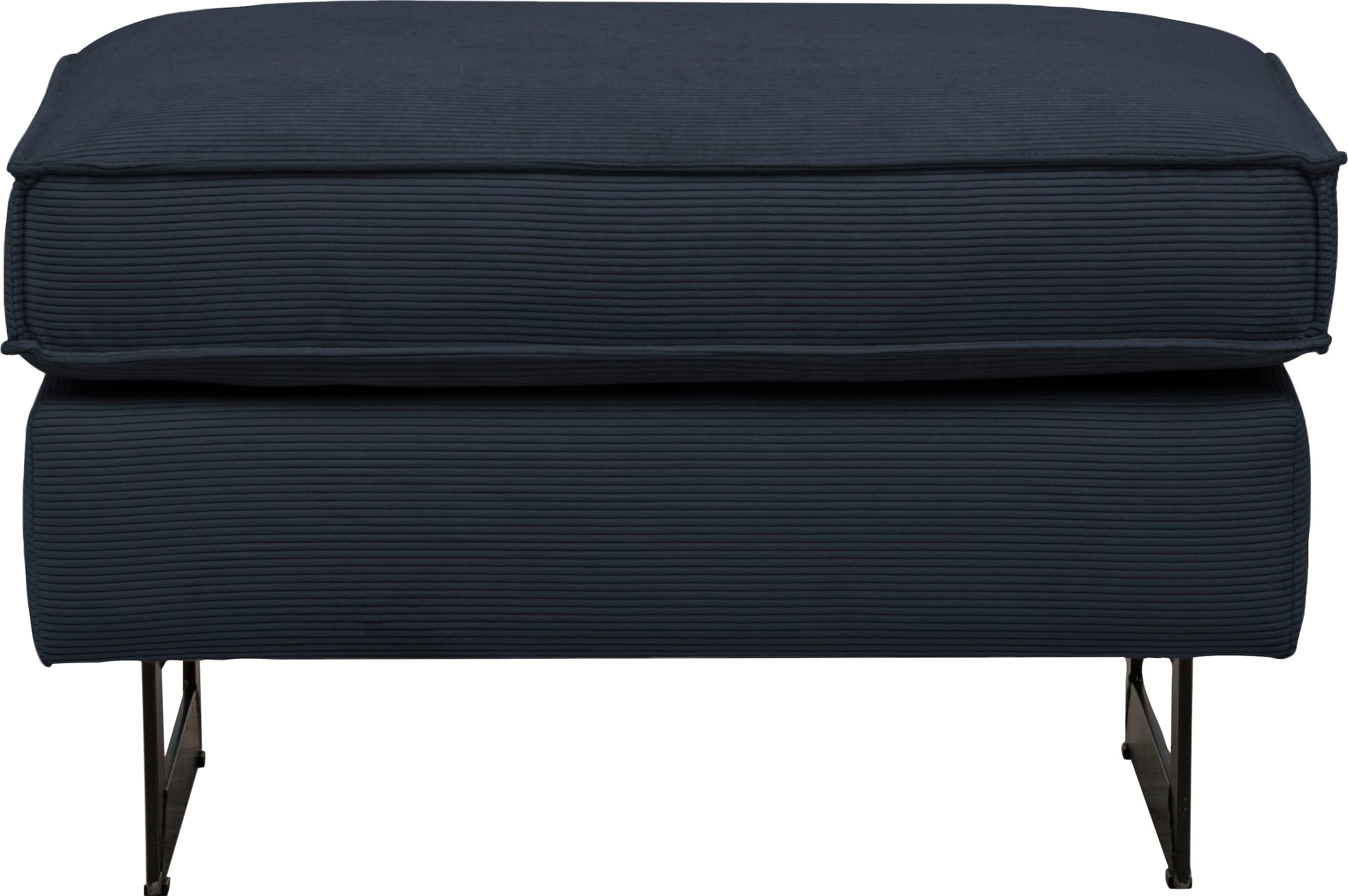 PLACES OF STYLE Polsterhocker »Pinto« mit Keder, Metallfüßen und auch in Cord Bezug erhältlich