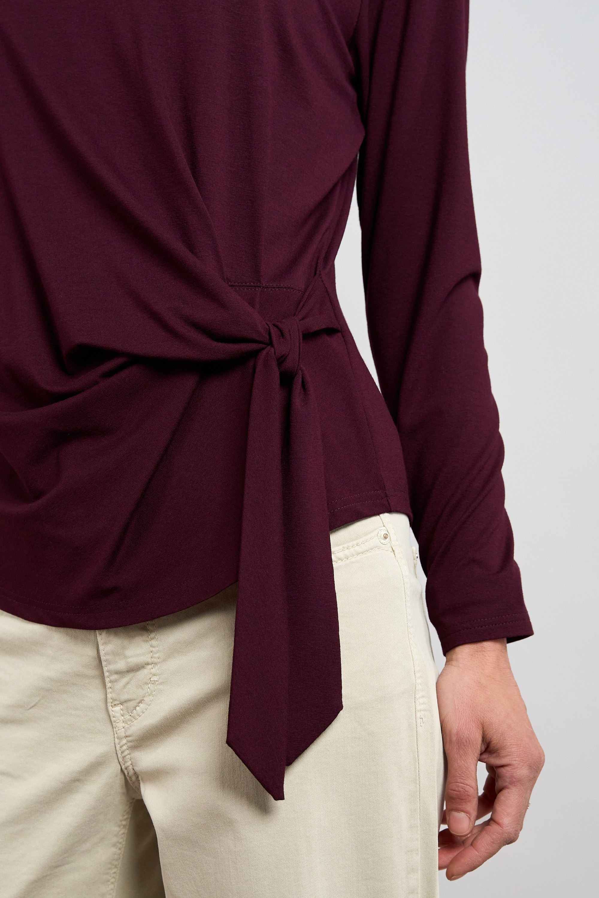 Seidel Moden Langarmshirt Langarmshirt mit seitlicher Bindung - MADE IN GERMANY