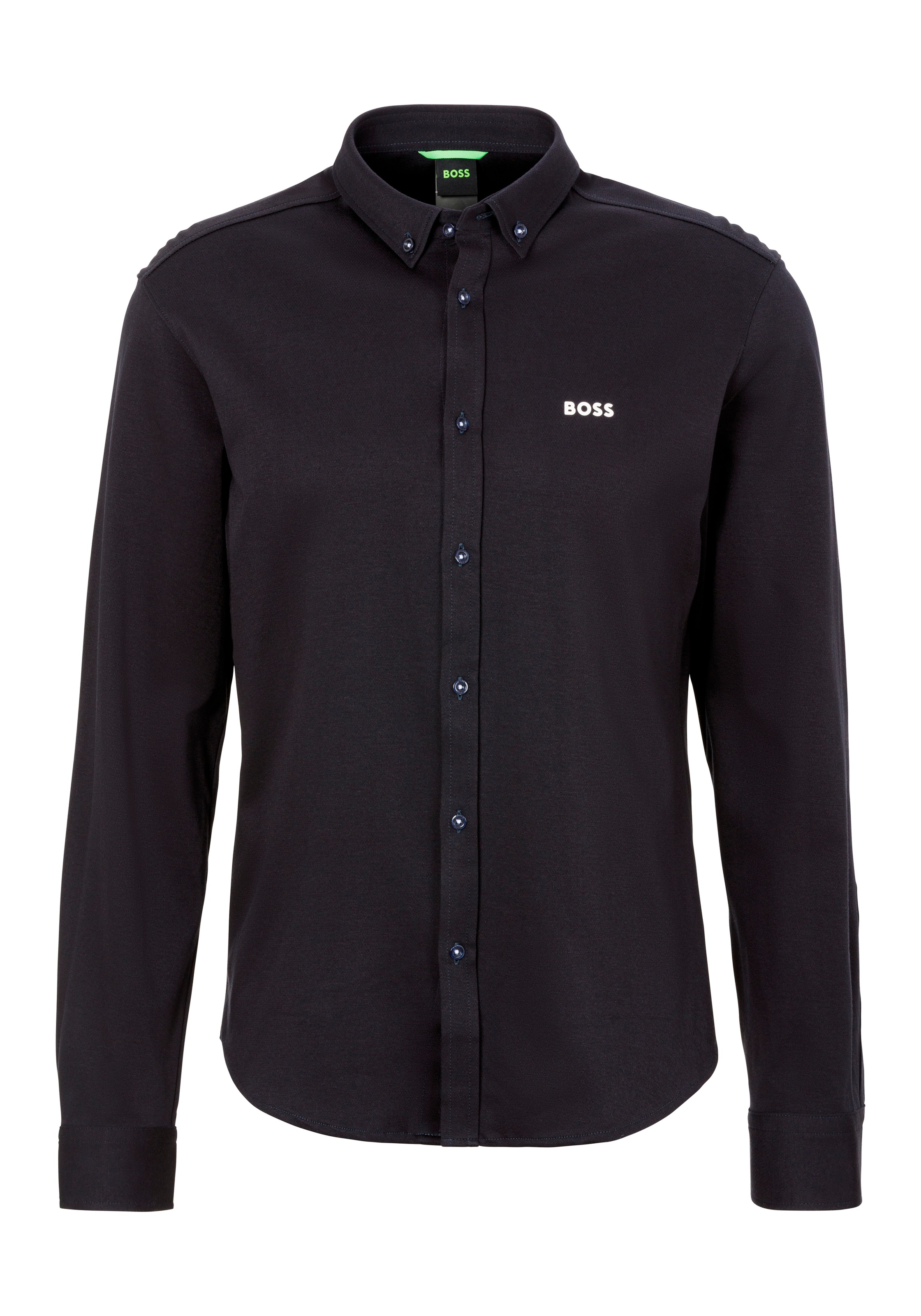 BOSS GREEN Langarmhemd »B MOTION L« mit Logo-Druck Dark Blue402 4XL - N-Gr N-Gr 4XL Langarmhemd für kühle Tage