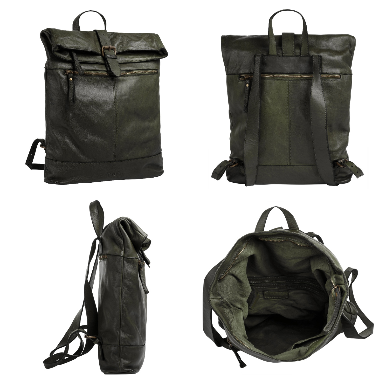 forty° Tagesrucksack, echt Leder, Made in Italy
