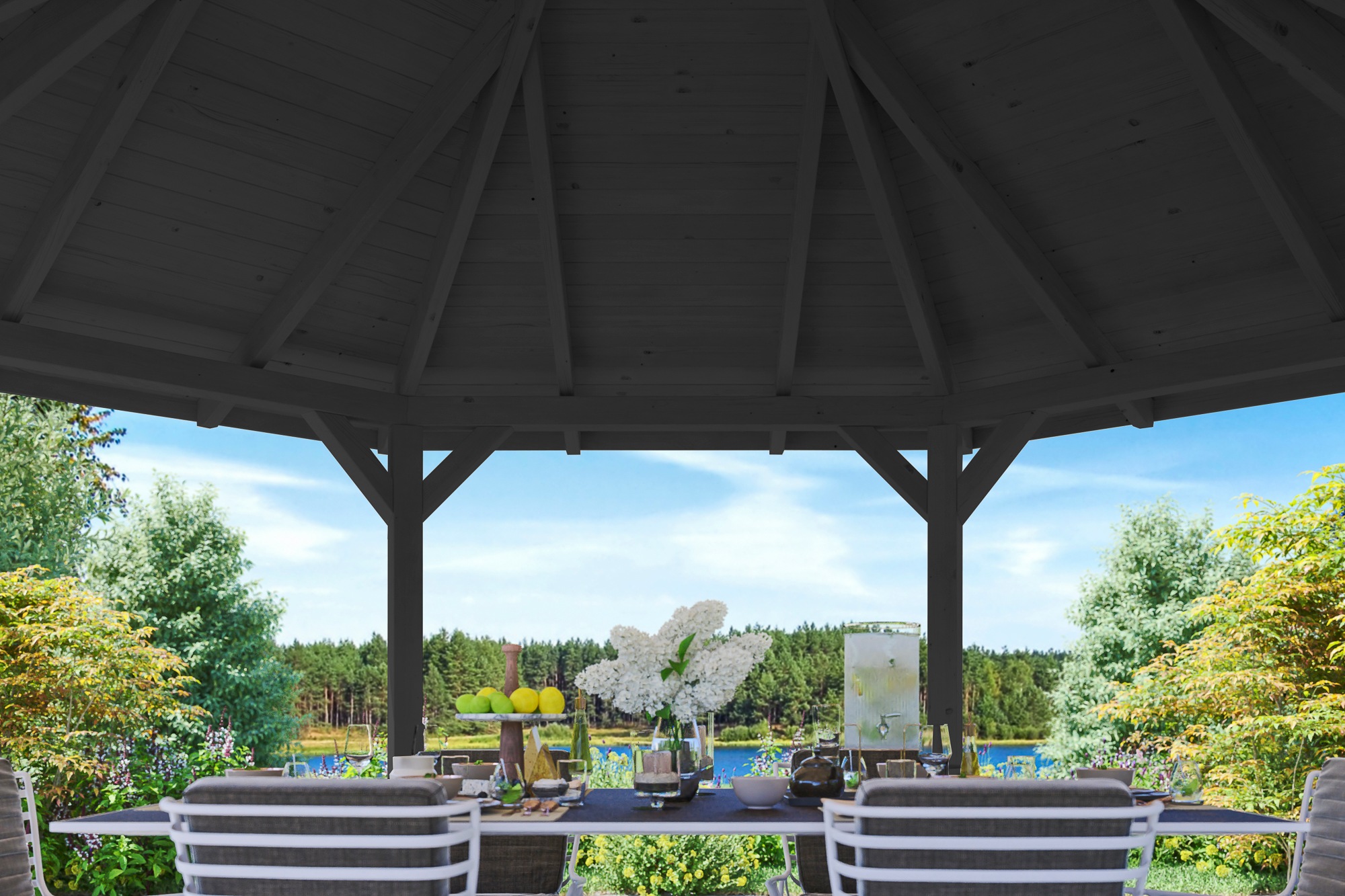 Skanholz Pavillon »Nancy 3«, 6-Eck, BxT: 480x416 cm