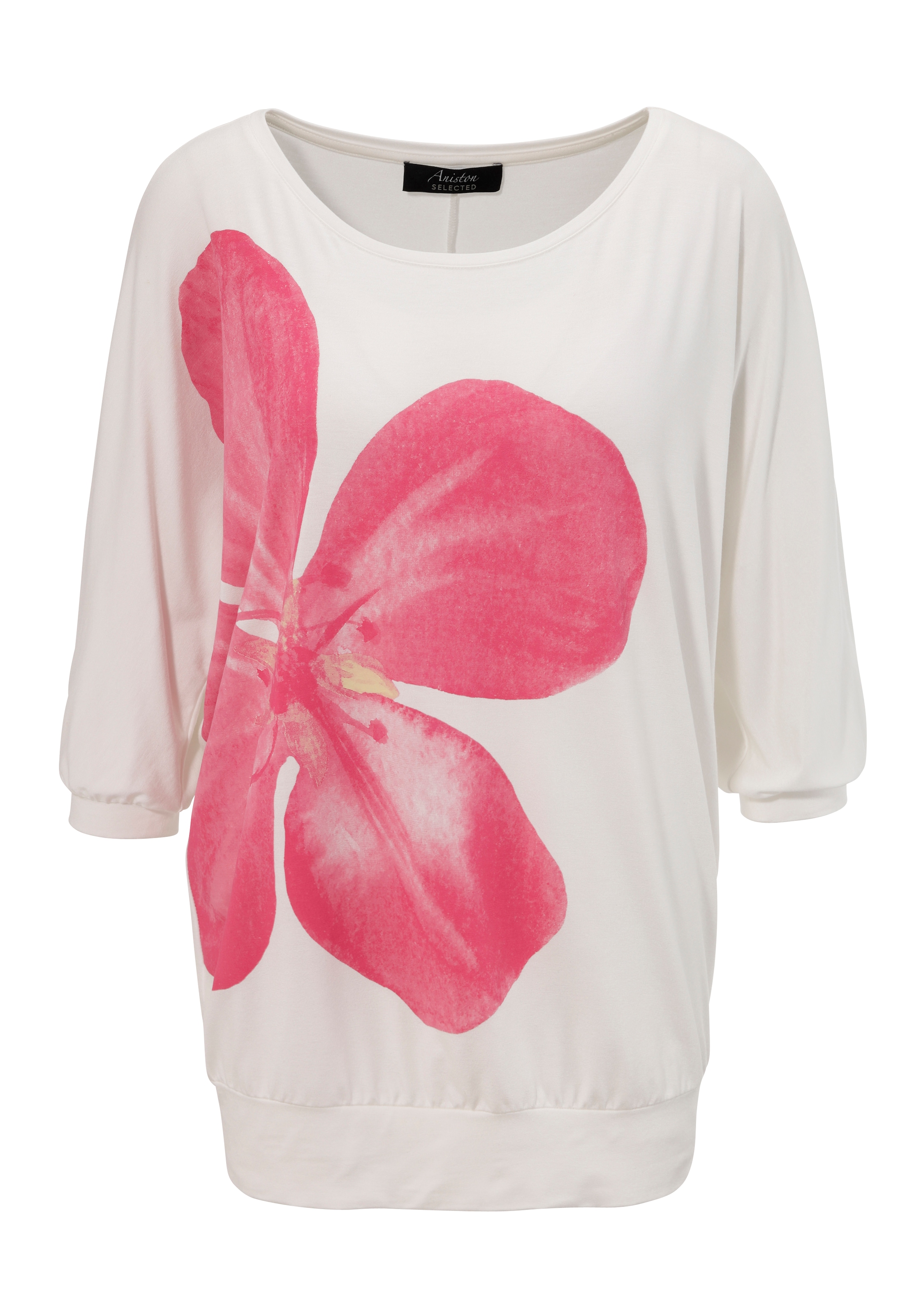 Aniston SELECTED Fledermausshirt, mit großem Front-Blumendruck