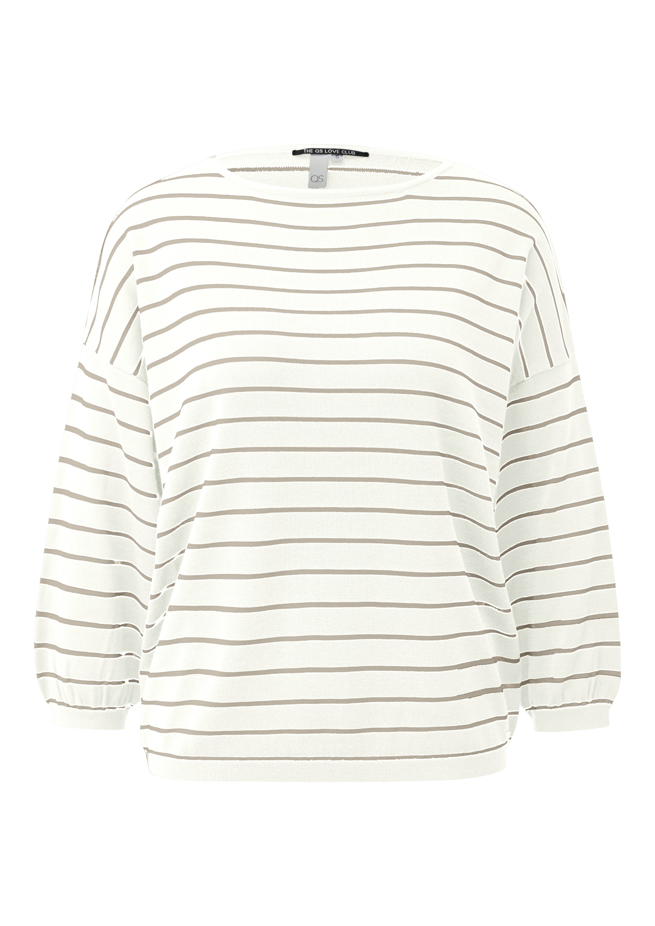 QS 3/4 Arm-Pullover gestreift, mit Viskose