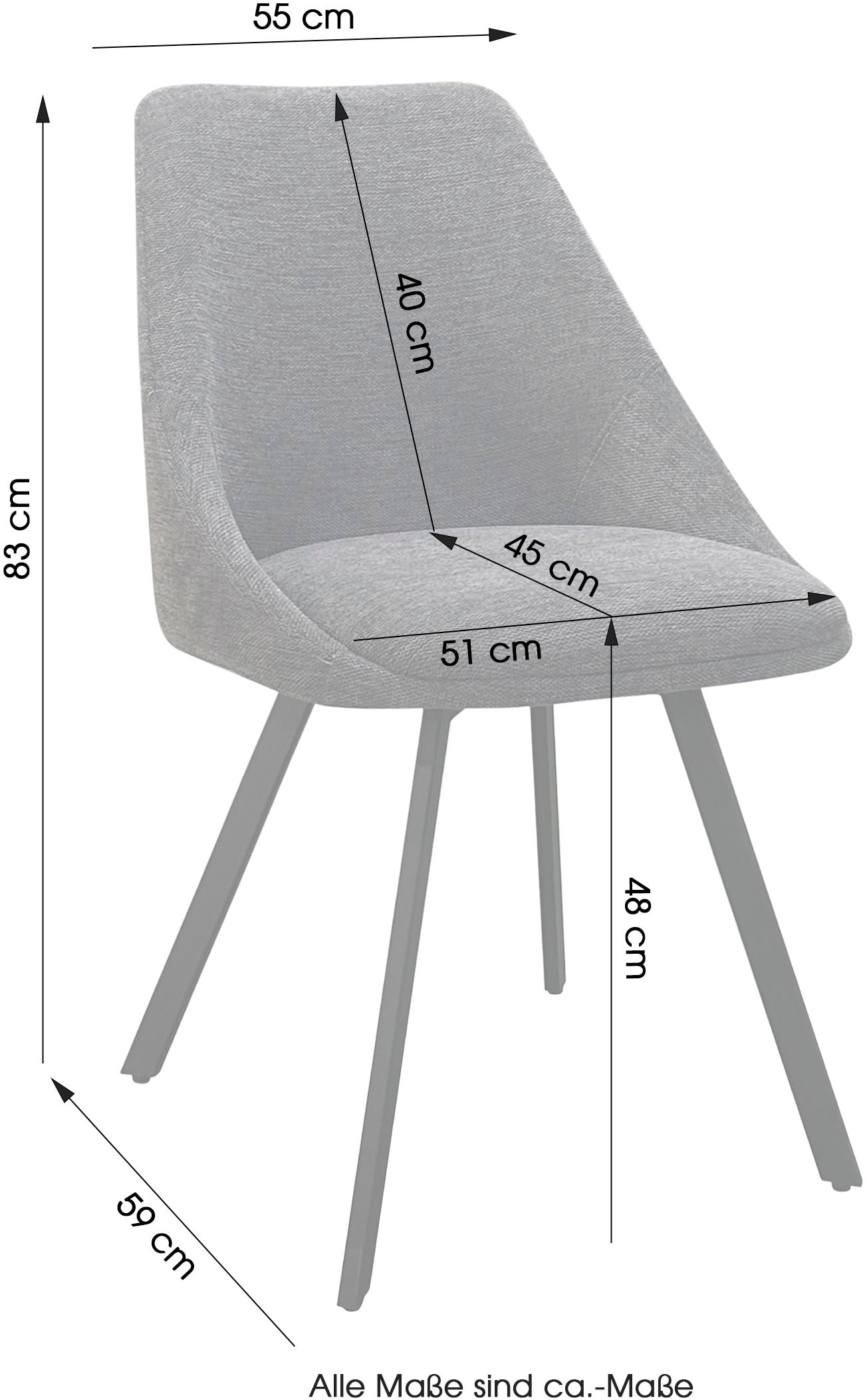 byLIVING Esszimmerstuhl »Jasper (2er-Set)«, (Set), Sitzschale 360°drehbar, Metall schwarz, Küchenstuhl, diverse Bezüge