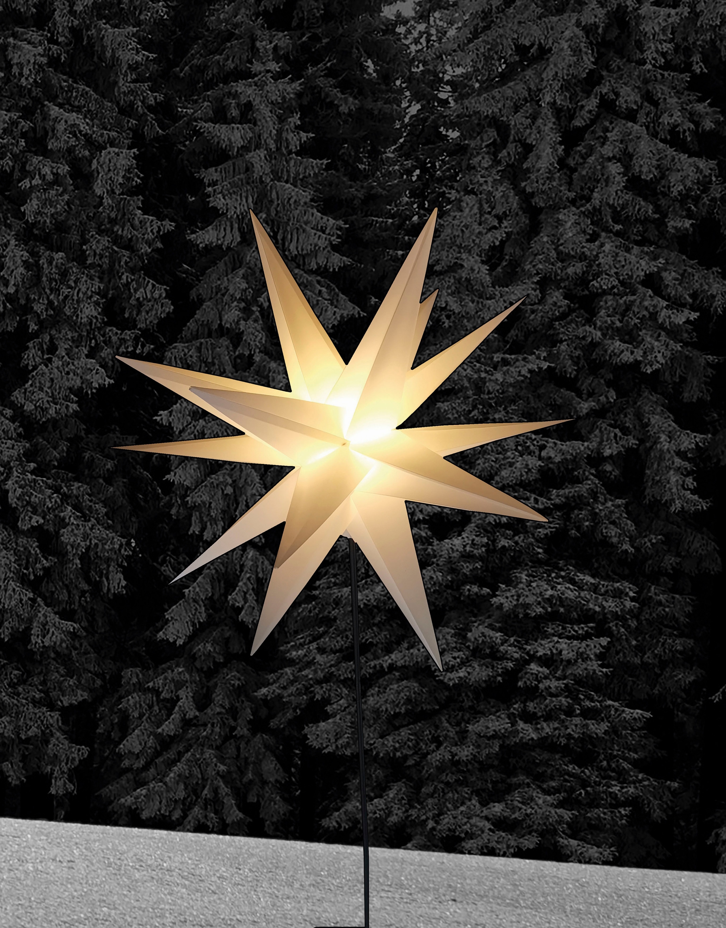 my home LED Stern »Weihnachtsstern, 3D-Optik, Weihnachtsdeko aussen«, mit Erdspieß