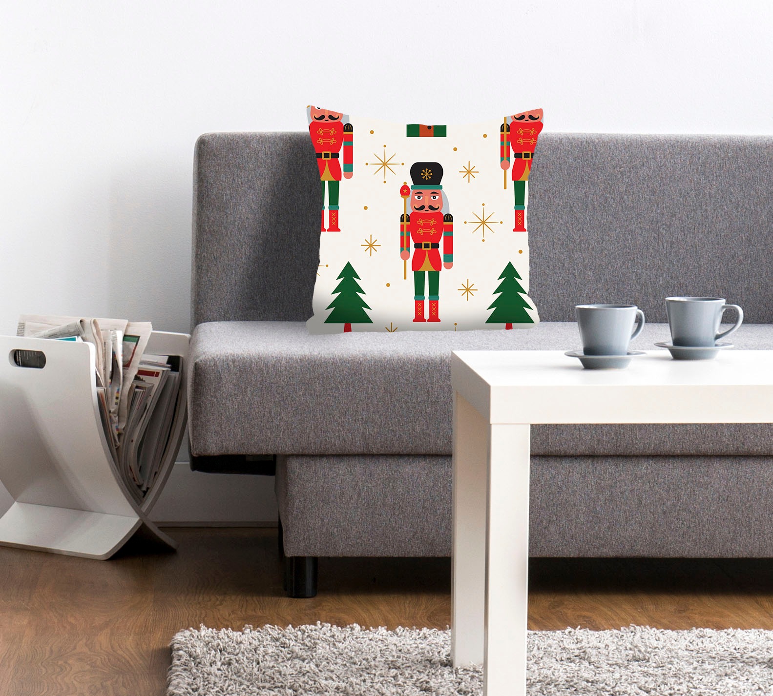 queence Dekokissen »Mick«, Kissenhülle,Nussknacker,Tannenbäume,Weihnachten, günstig online kaufen