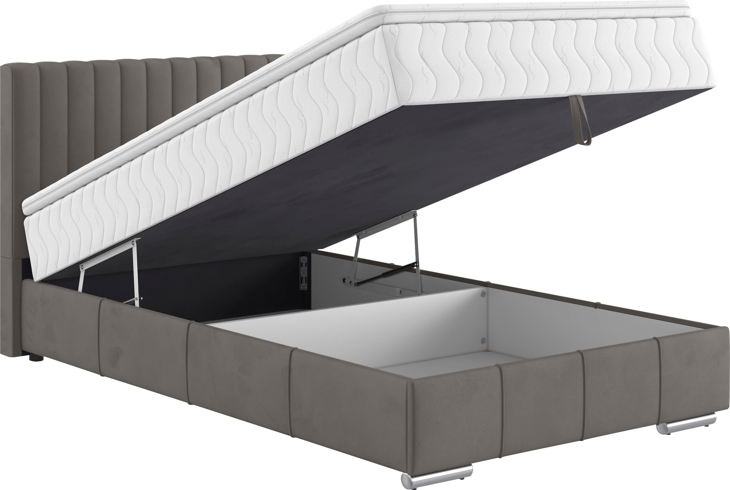 3. Bild von INOSIGN Boxbett Thor mit Bettkasten, inkl. Matratze, Topper und Zierkissen, in verschiedenen Härtegraden verfügbar