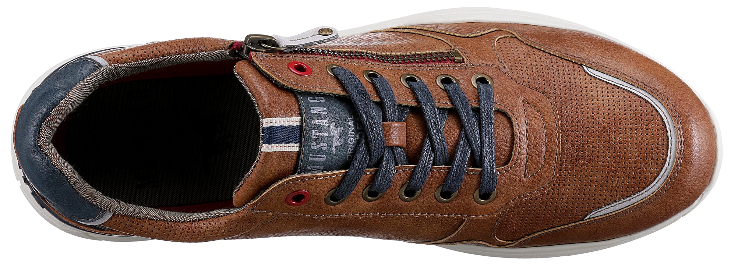 Mustang Shoes Sneaker  mit seitlichem Reißverschluss, Freizeitschuh, Halbschuh, Schnürschuh