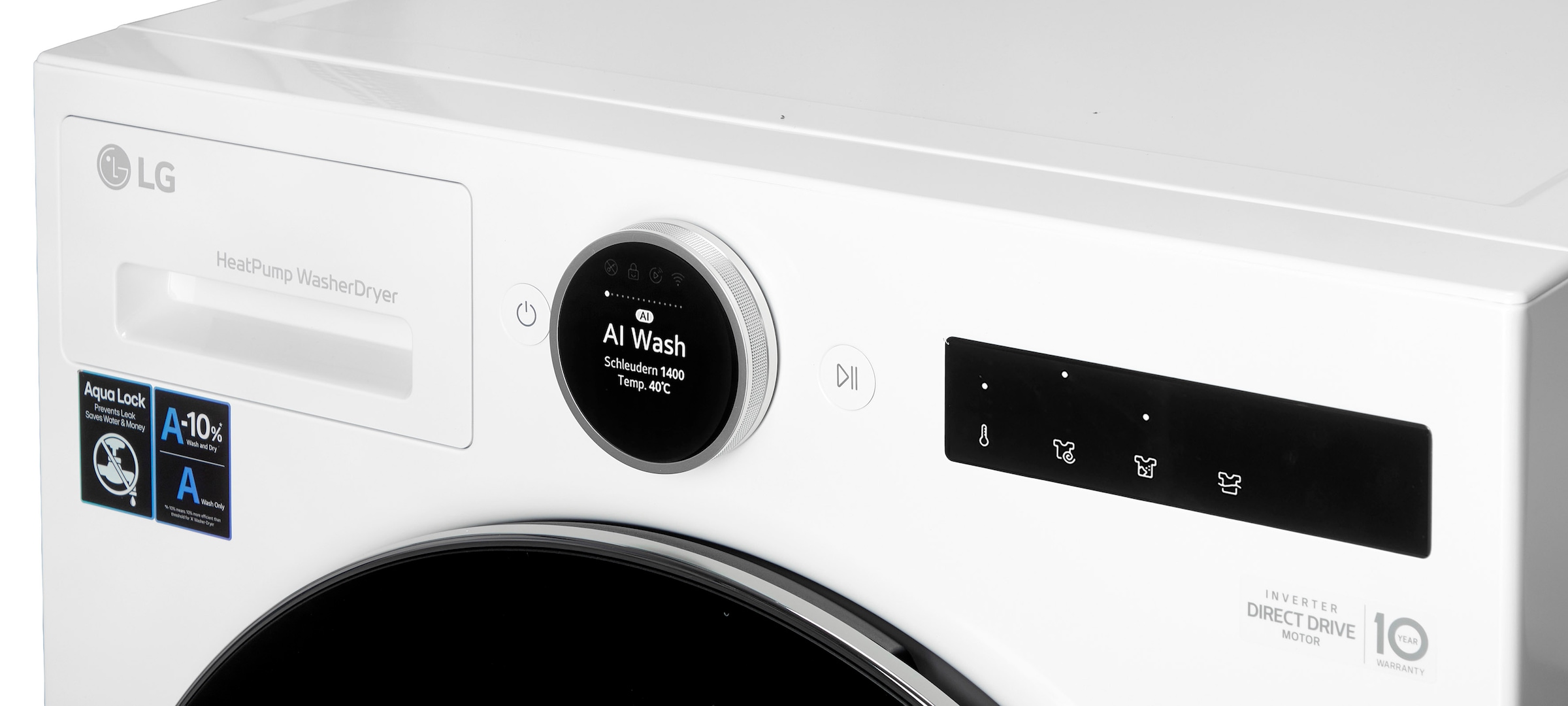 LG Waschtrockner »HPWD096C« X-Serie 9 kg /6 kg 70 dB(A) Easy-Touch Drehregler, Wärmepumpe, TurboWash+Dry, AI Wash+Dry