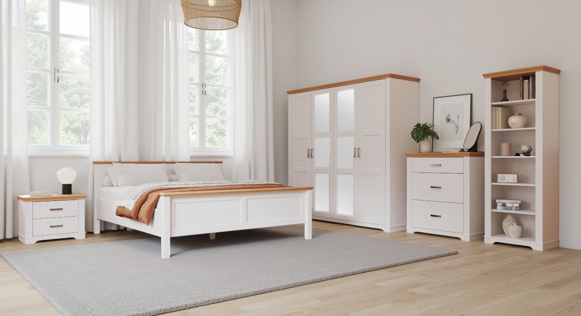 Inter Link Drehtürenschrank »Maluno« 1 Stk. tlg. Kiefer Massiv, Soft-Close, BxTxH: ca. 215,60 x 64 x 208 cm