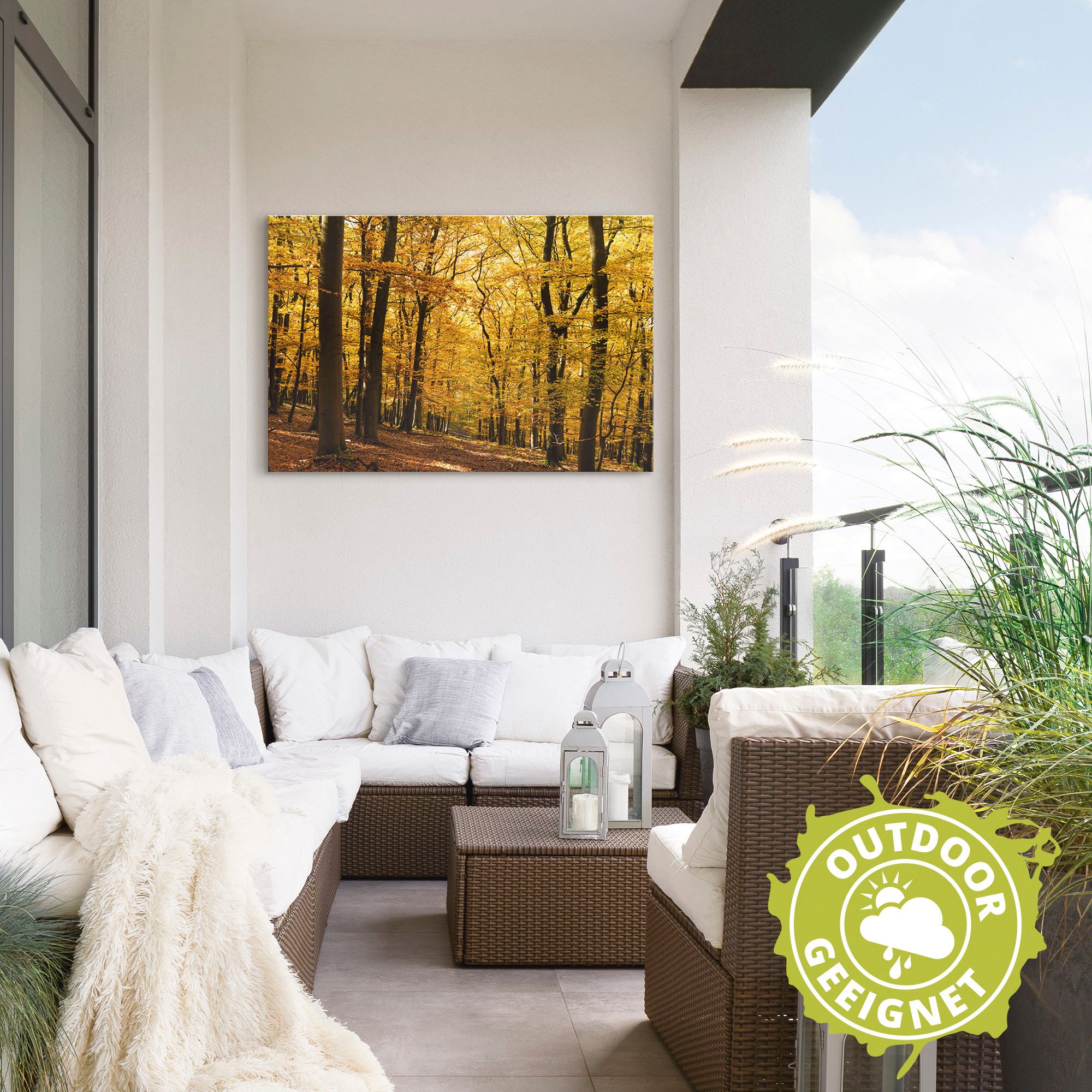 Artland Wandbild »Spaziergang im Herbstwald«, Wald, (1 St.), als Alubild, Outdoorbild, Leinwandbild, Poster in verschied. Größen