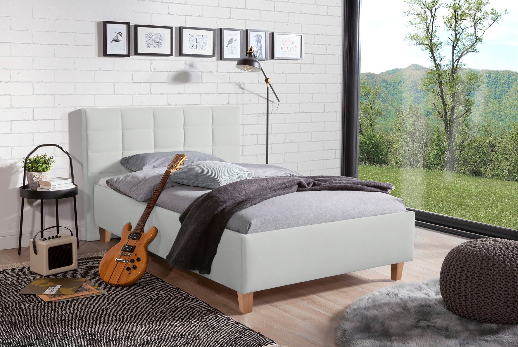 alina Polsterbett »Ricardo« Füße in Buche natur günstig online kaufen