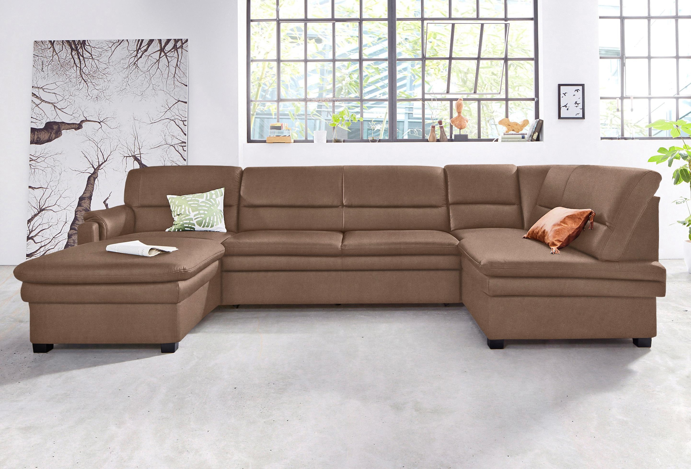 sit&more Wohnlandschaft »Pisa U-Form« mit Federkern, wahlweise mit Bettfunk günstig online kaufen