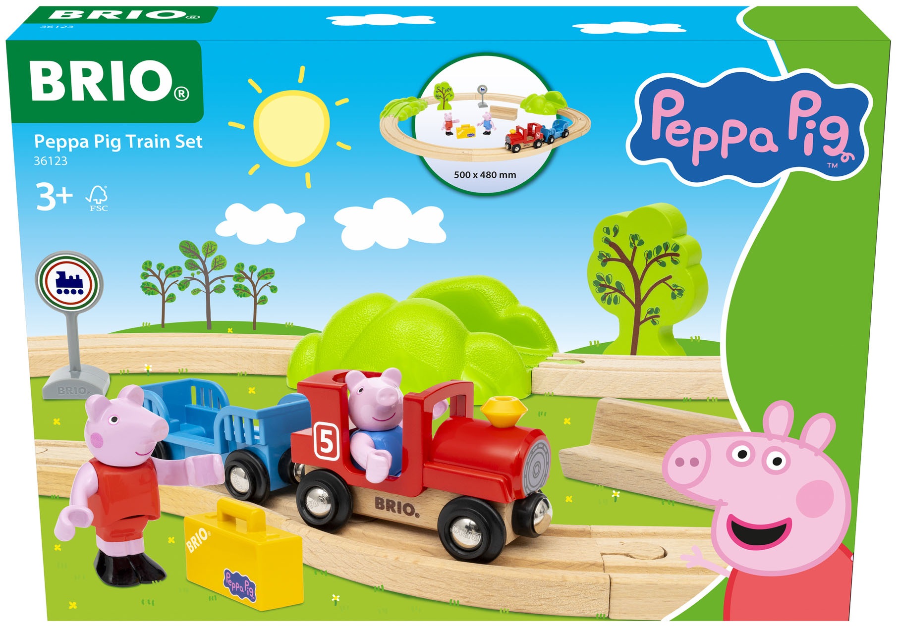 BRIO® Spielzeug-Eisenbahn »BRIO® WORLD, Peppa Wutz Eisenbahn-Set« FSC® - schützt Wald