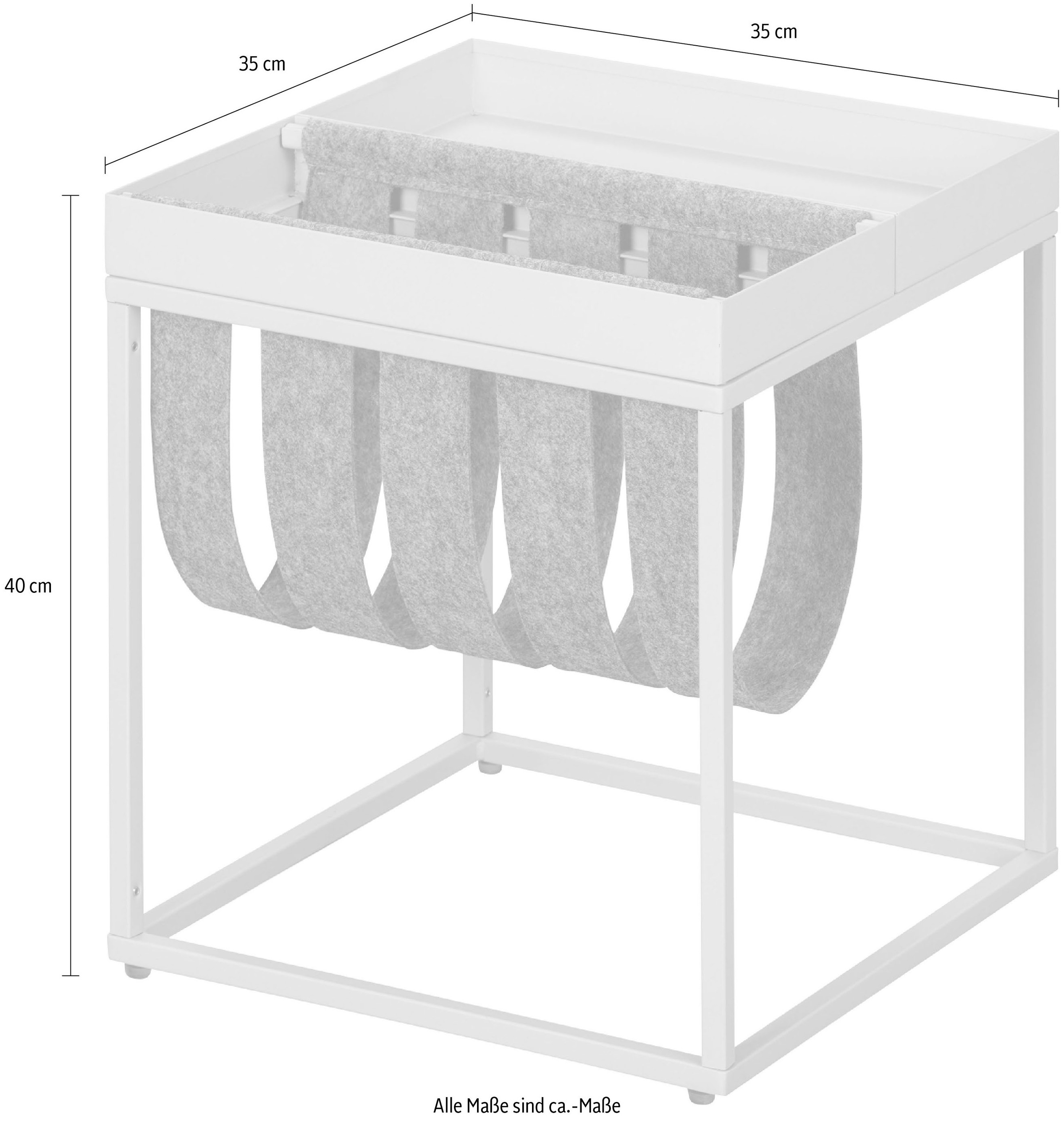 Inter Link Beistelltisch »Club NY« mit praktischem Ablagefach aus Filz