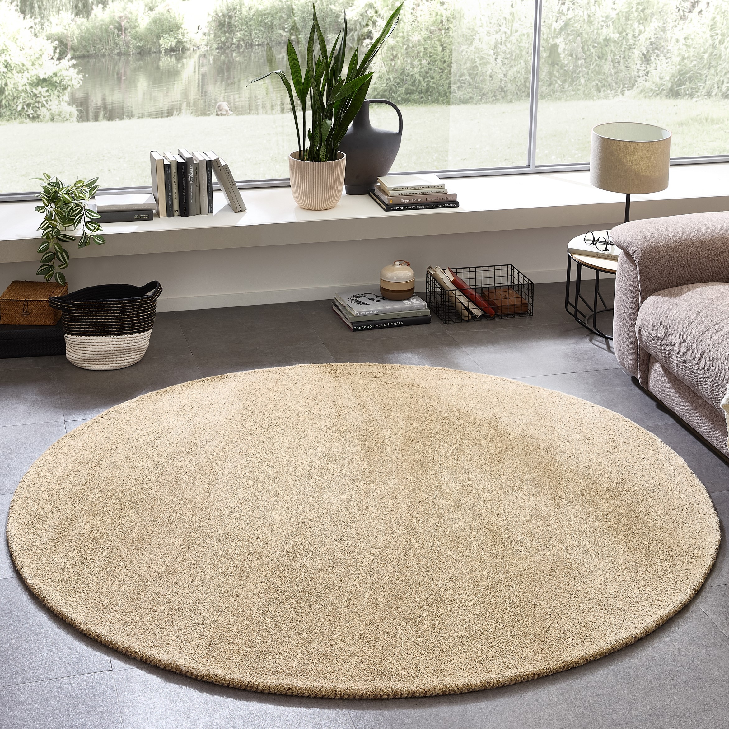 THEKO Wollteppich »Gabbeh Uni, Handgefertigt, Teppich, meliert, reine Wolle,« rund 14 mm Höhe Wohnzimmer, Esszimmer, Schlafzimmer, auch als Läufer oder rechteckig